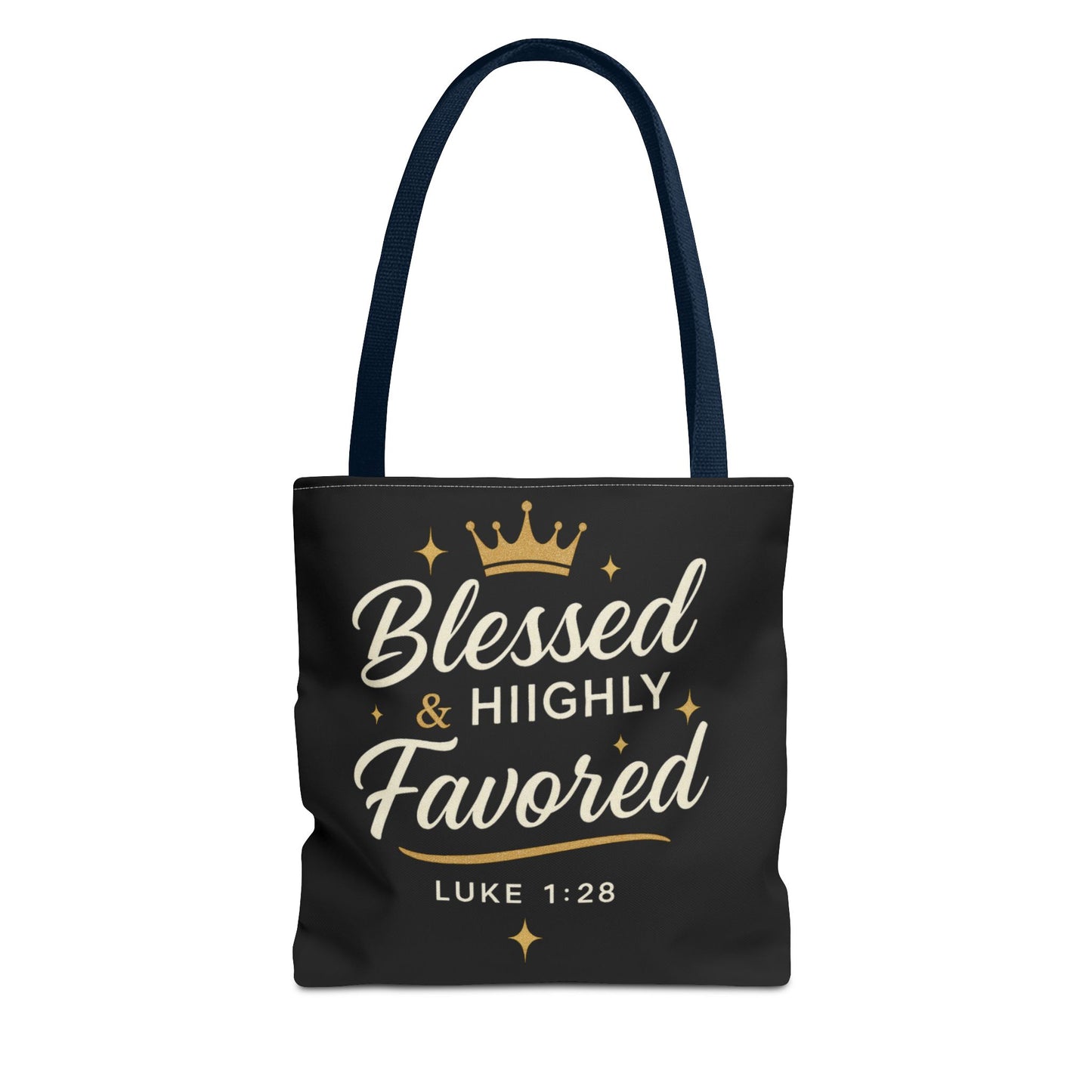 Blessed & Highly Favored Tote Bag | Inspirational Gift | Church Events | Christian Tote | Motivational Bag | Faith-Based Accessory