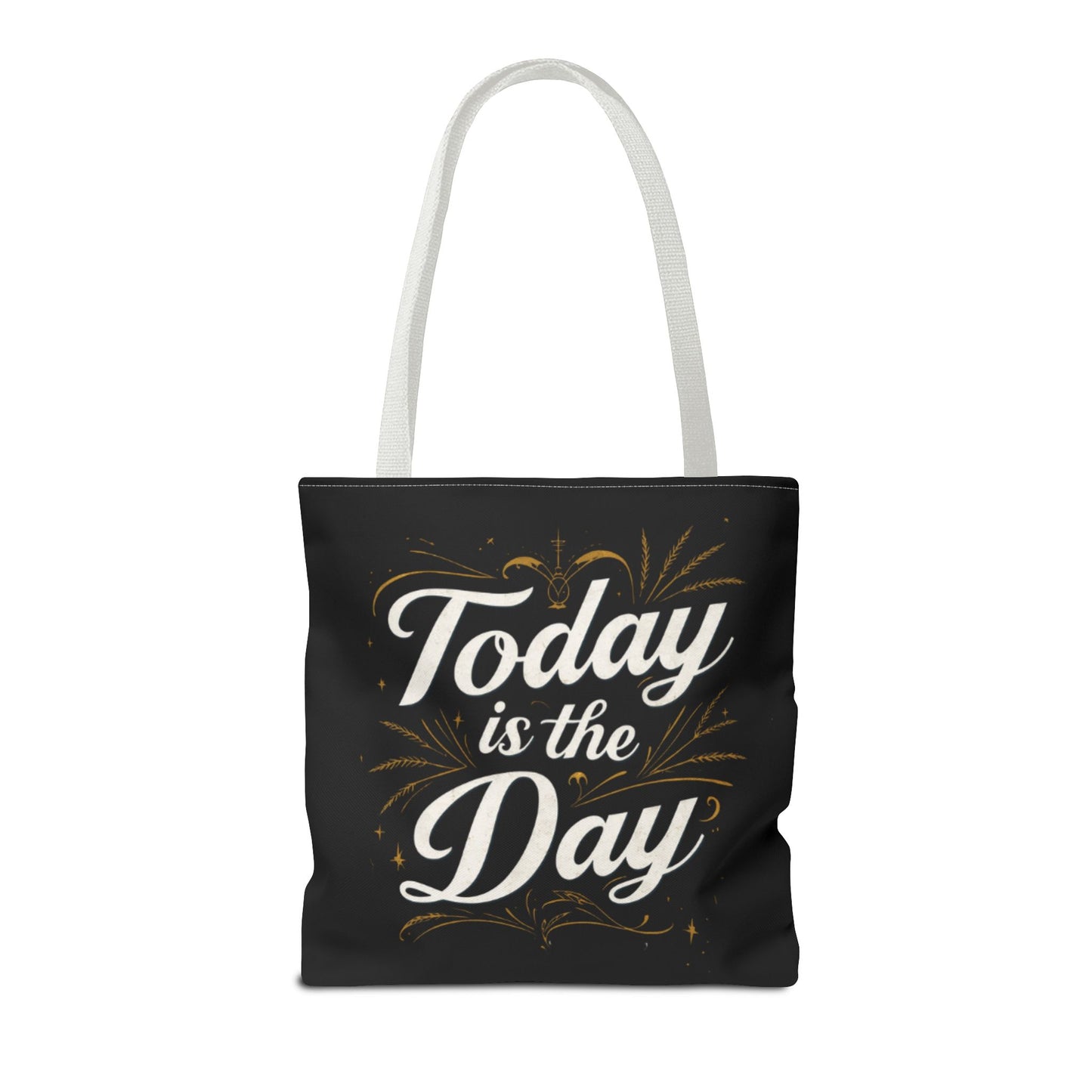 Today Is the Day tote bag | Hand-lettered script, charcoal motivational design