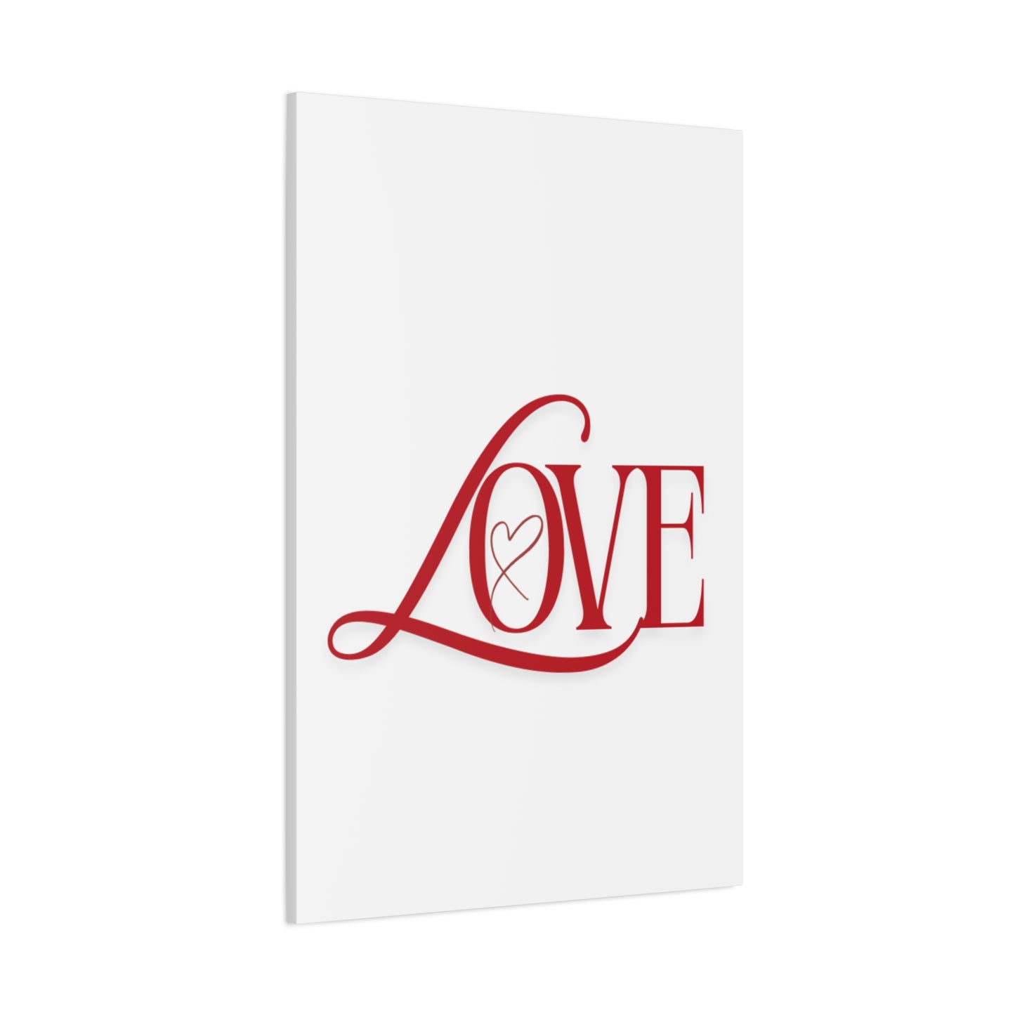 Red Script LOVE with Heart Canvas