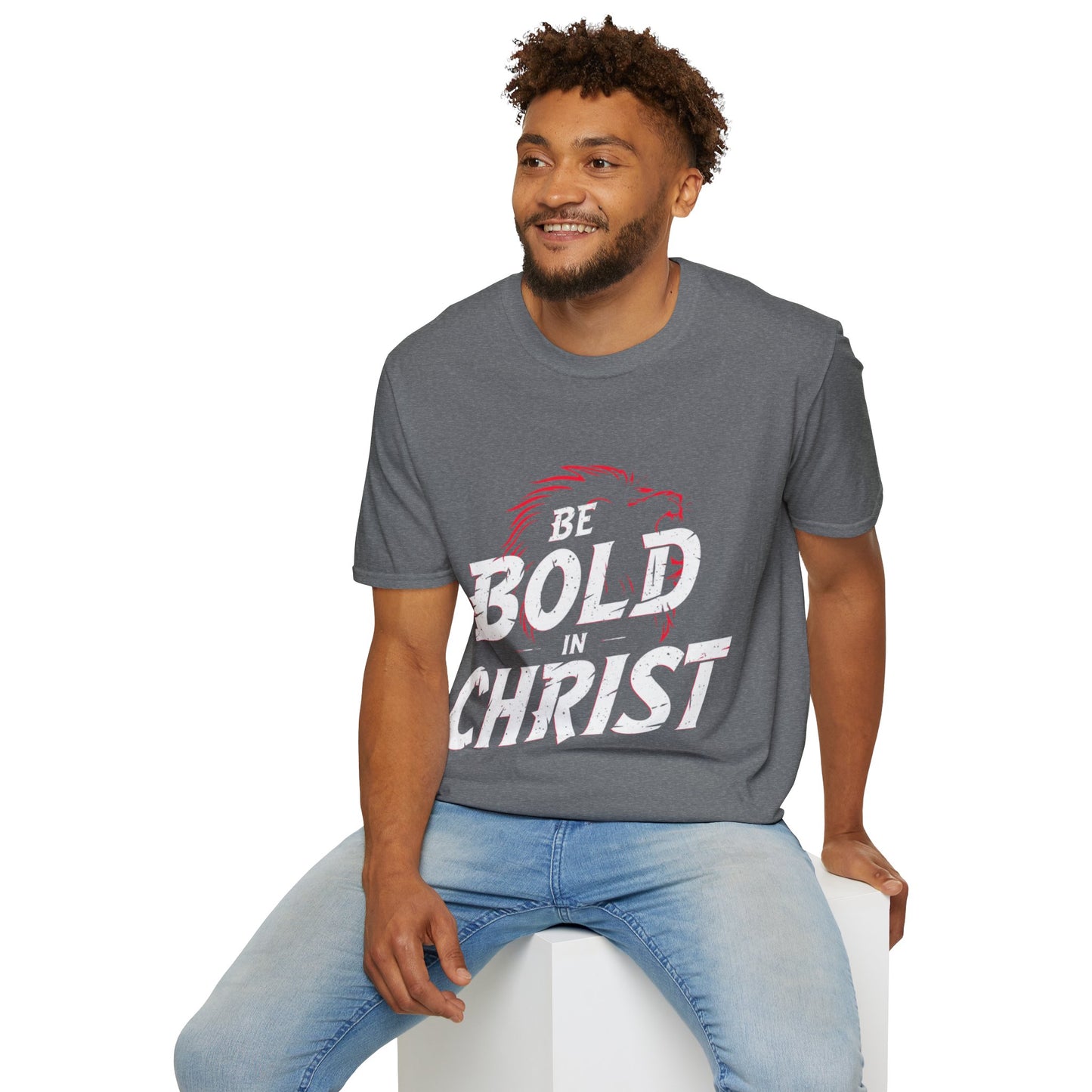 Be Bold in Christ T-Shirt | Christian Faith Tee, Lion Silhouette Typography