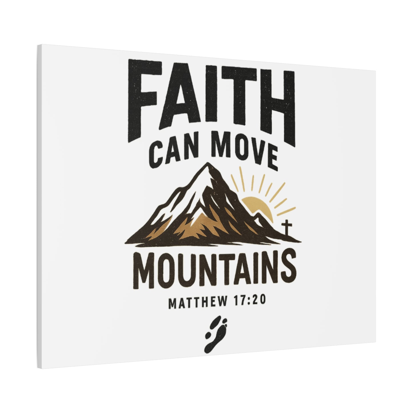 Inspirational Canvas Wall Art | Faith Can Move Mountains, Home Decor, Motivational Art, Gift for Believers, Religious Wall Decor