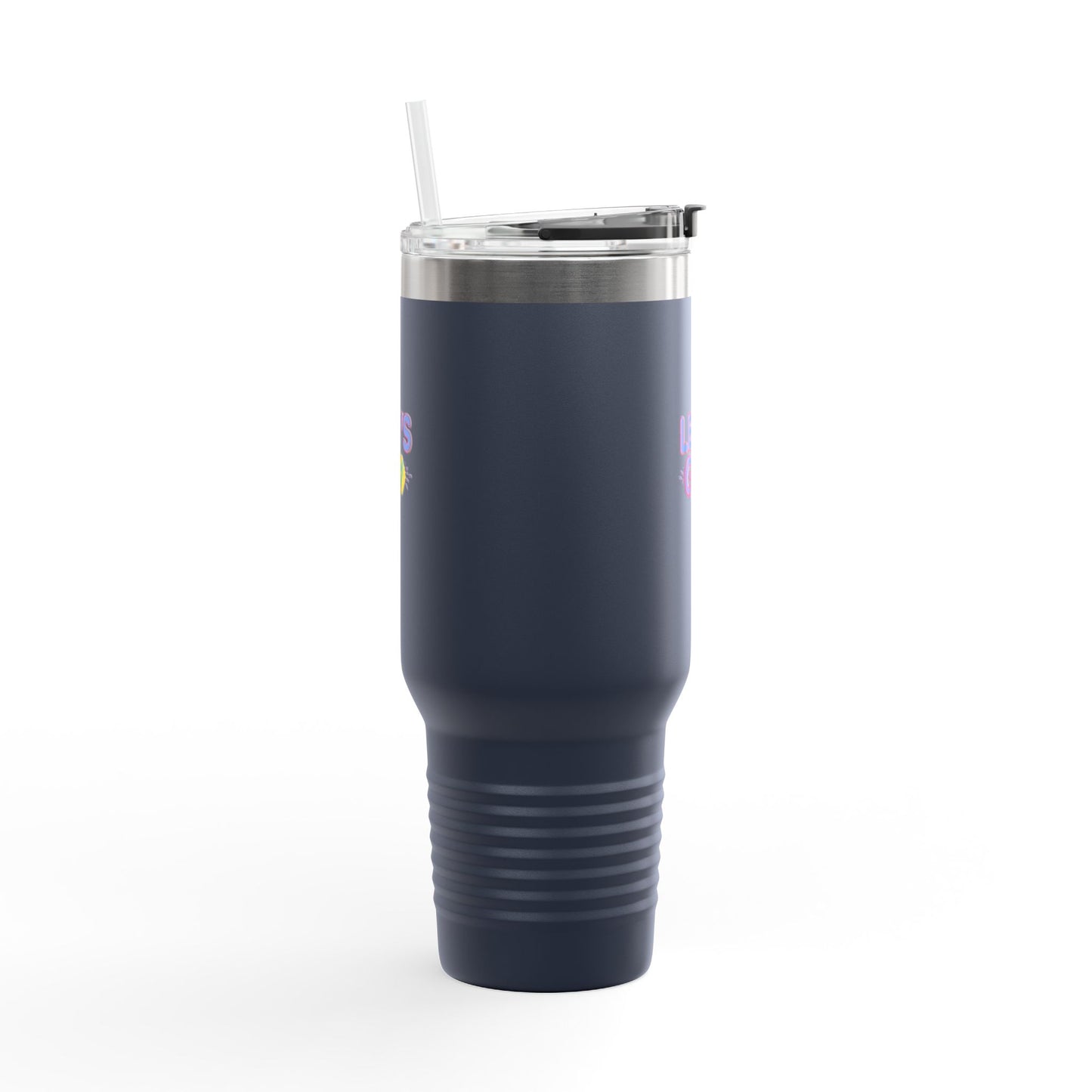 Colorful UV-DTF Artwork 40oz Insulated Travel Mug | Stainless Steel, Leak-Resistant