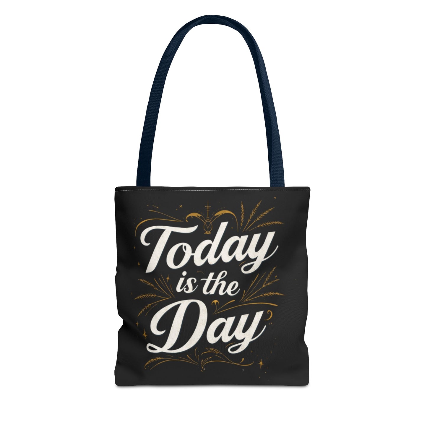 Today Is the Day tote bag | Hand-lettered script, charcoal motivational design