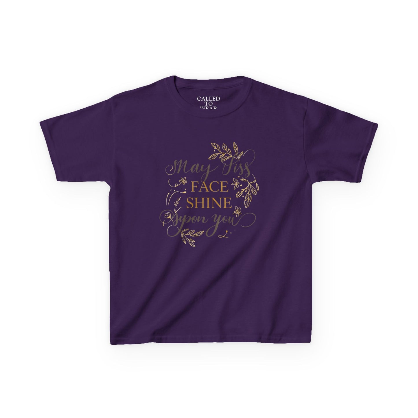 Gold Script Laurel 'Seen and Steady' Kids Tee | Metallic Keepsake Shirt
