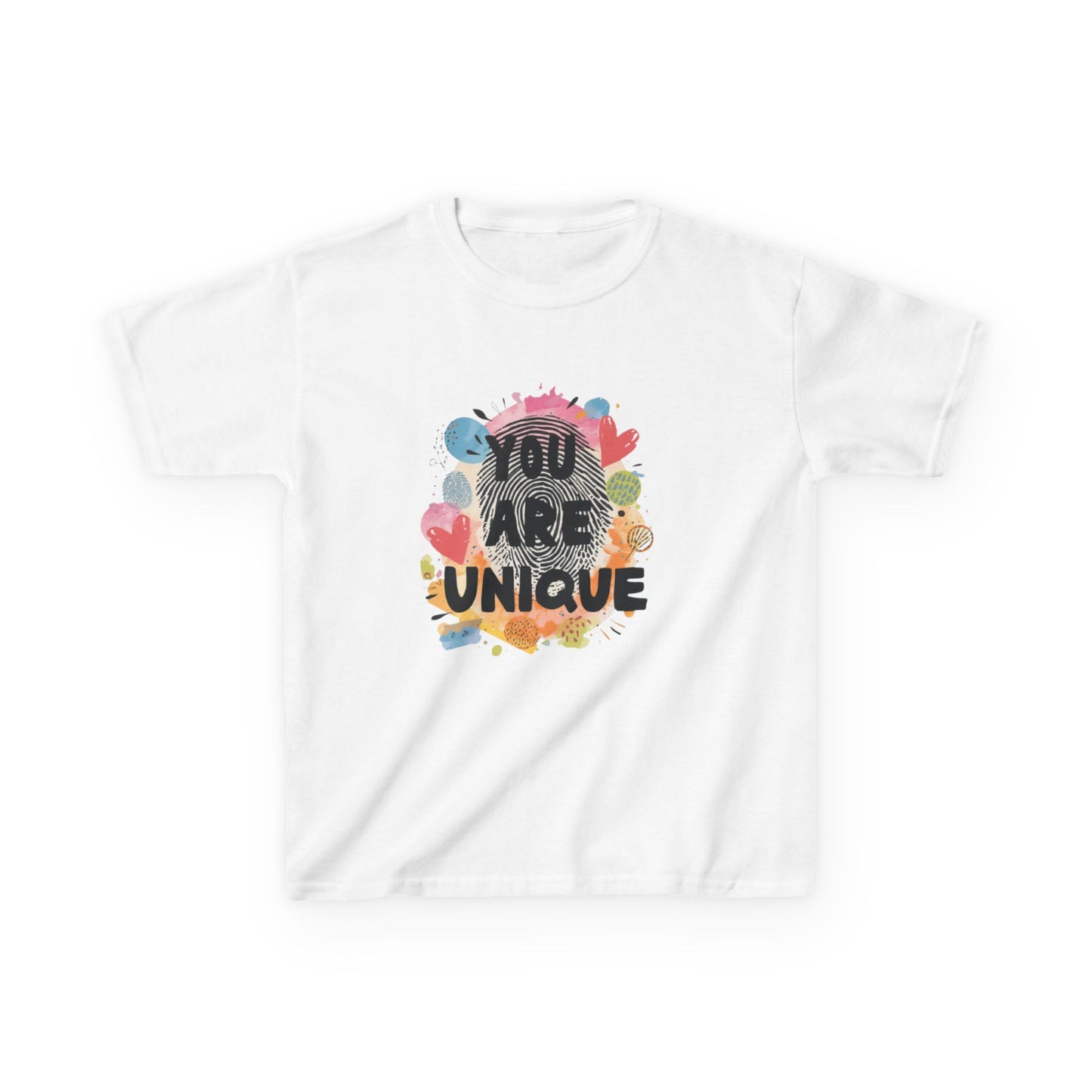 You Are Unique Kids Tee | Colorful Watercolor Animals, Positive Message
