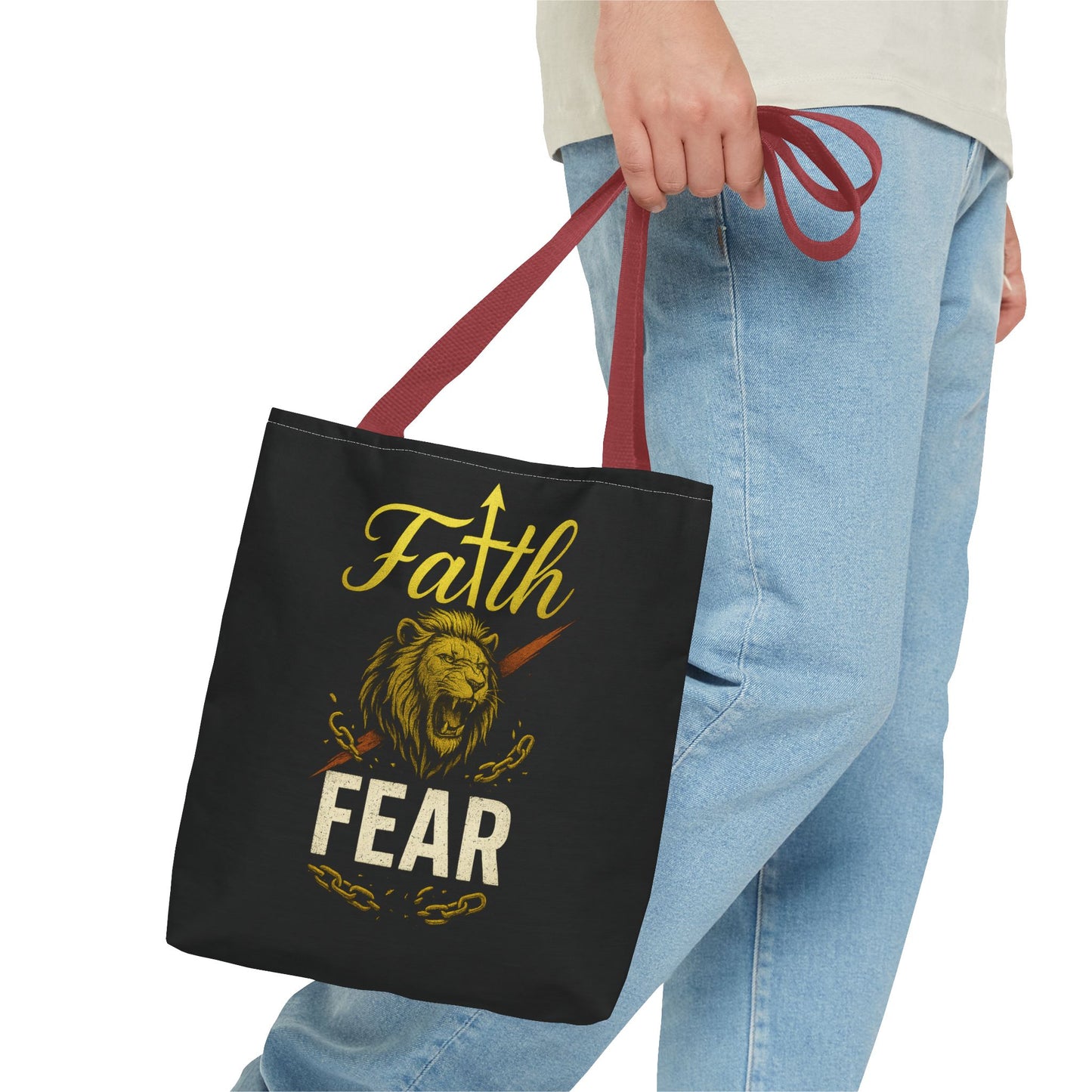 Fearless Faith Tote Bag | Motivational Carryall | Stylish Grocery Bag, Beach Bag, Gift for Friends, Inspirational Accessory
