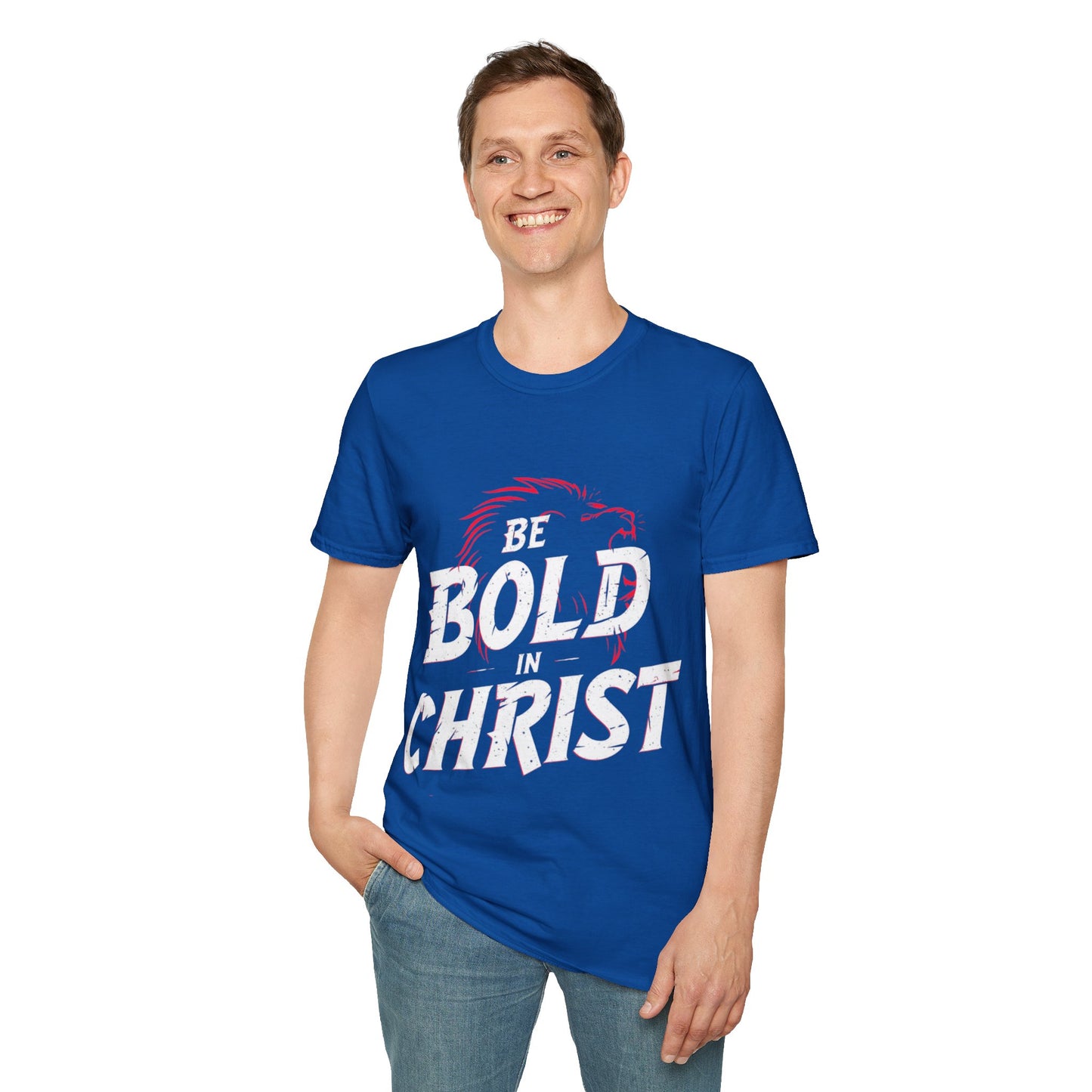 Be Bold in Christ T-Shirt | Christian Faith Tee, Lion Silhouette Typography
