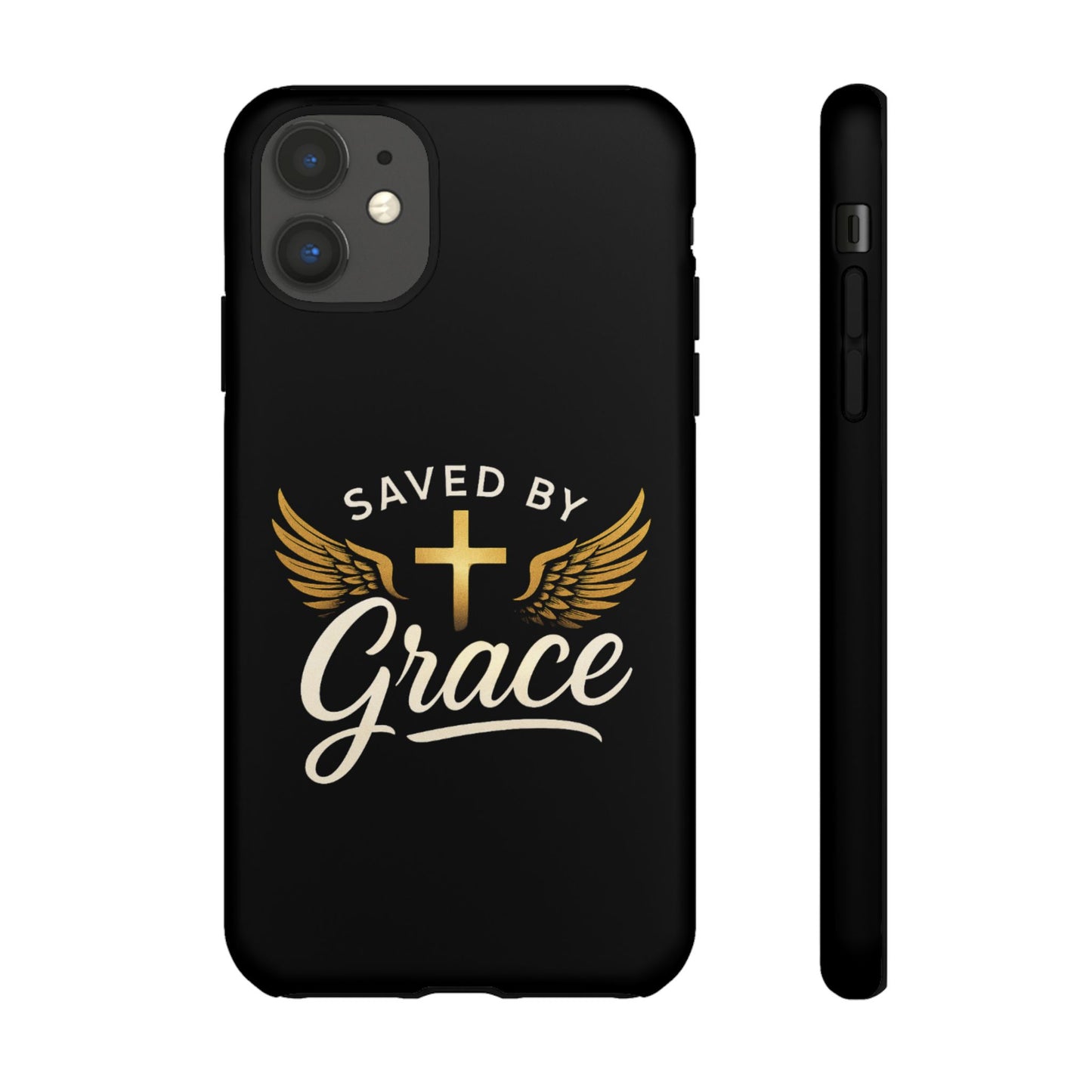 Christian Phone Case - Saved by Grace Design, Unique Gift for Believers, Inspirational Accessory, Stylish Christian Decor