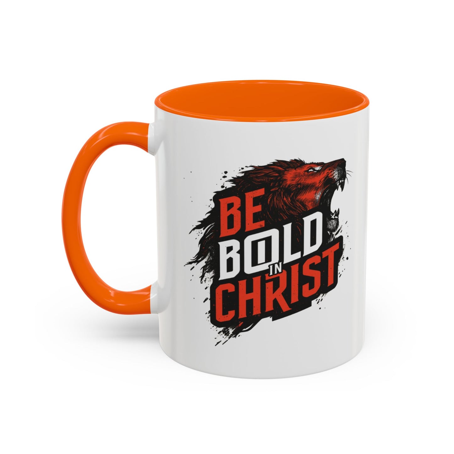 Be Bold in Christ Mug | Christian Faith Coffee Mug, Wolf Graphic Accent Mug