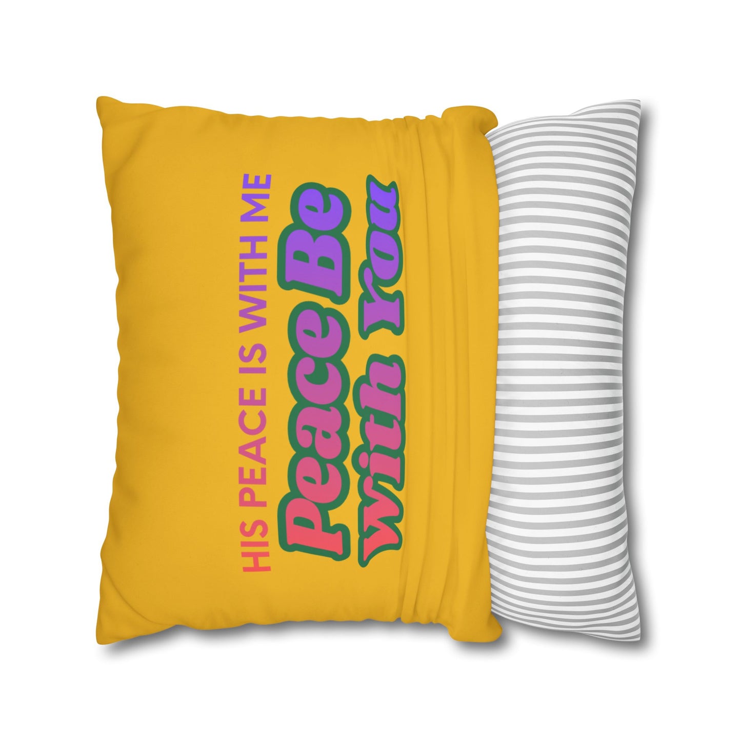 Peace Be With You Pillowcase | Inspirational Text Square Pillow