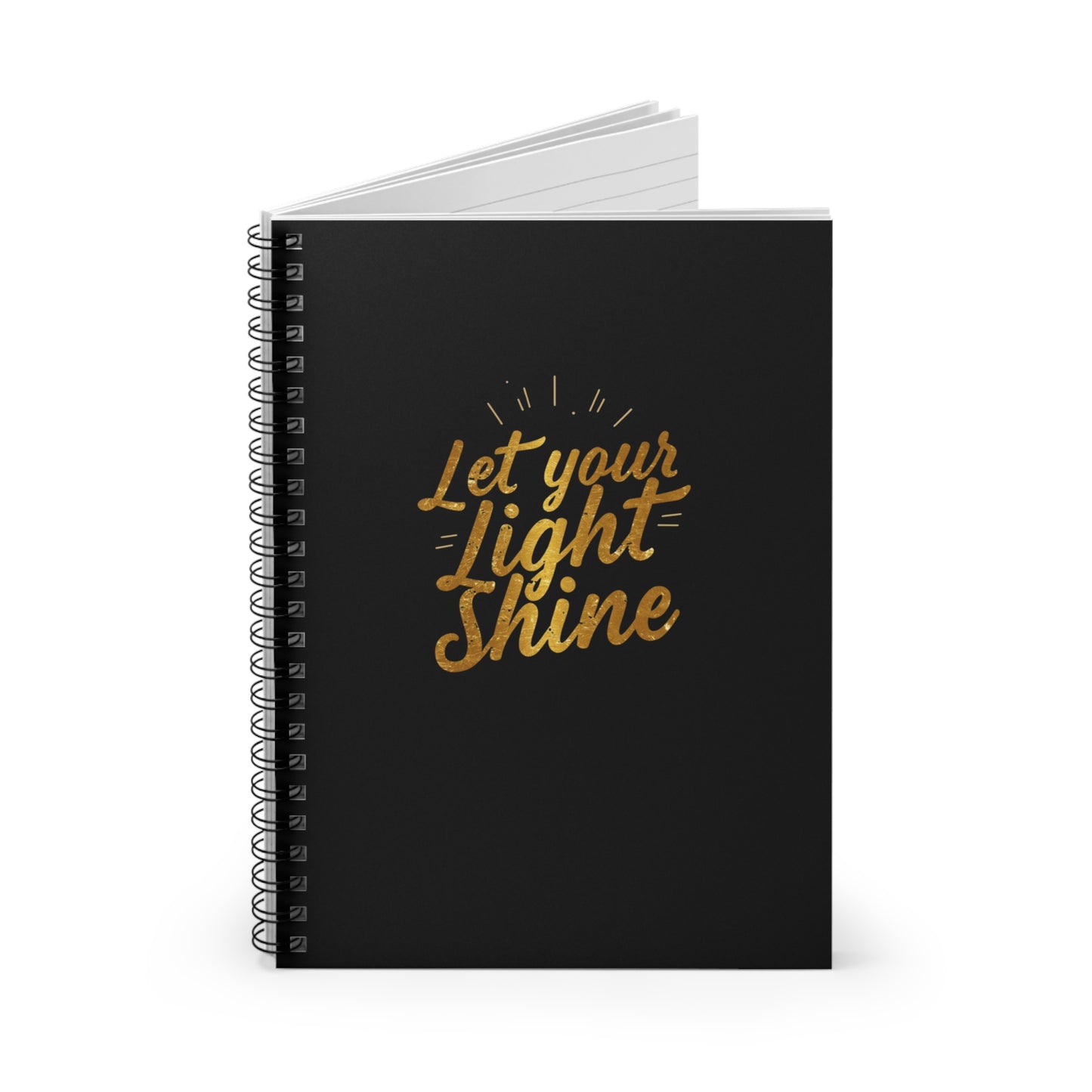 Let Your Light Shine spiral notebook | ruled lined journal, inspirational quote