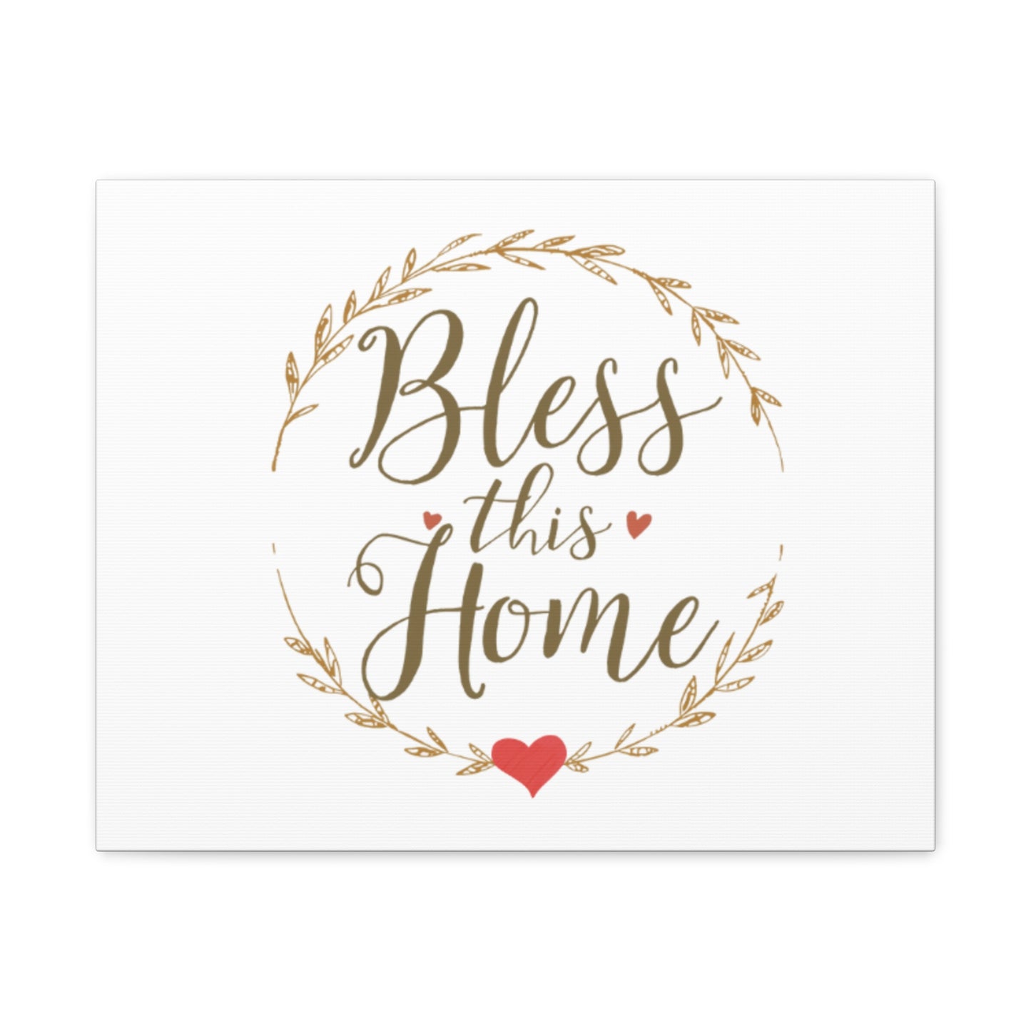Bless This Home laurel wreath wall art Canvas | Matte Stretched 1.25"