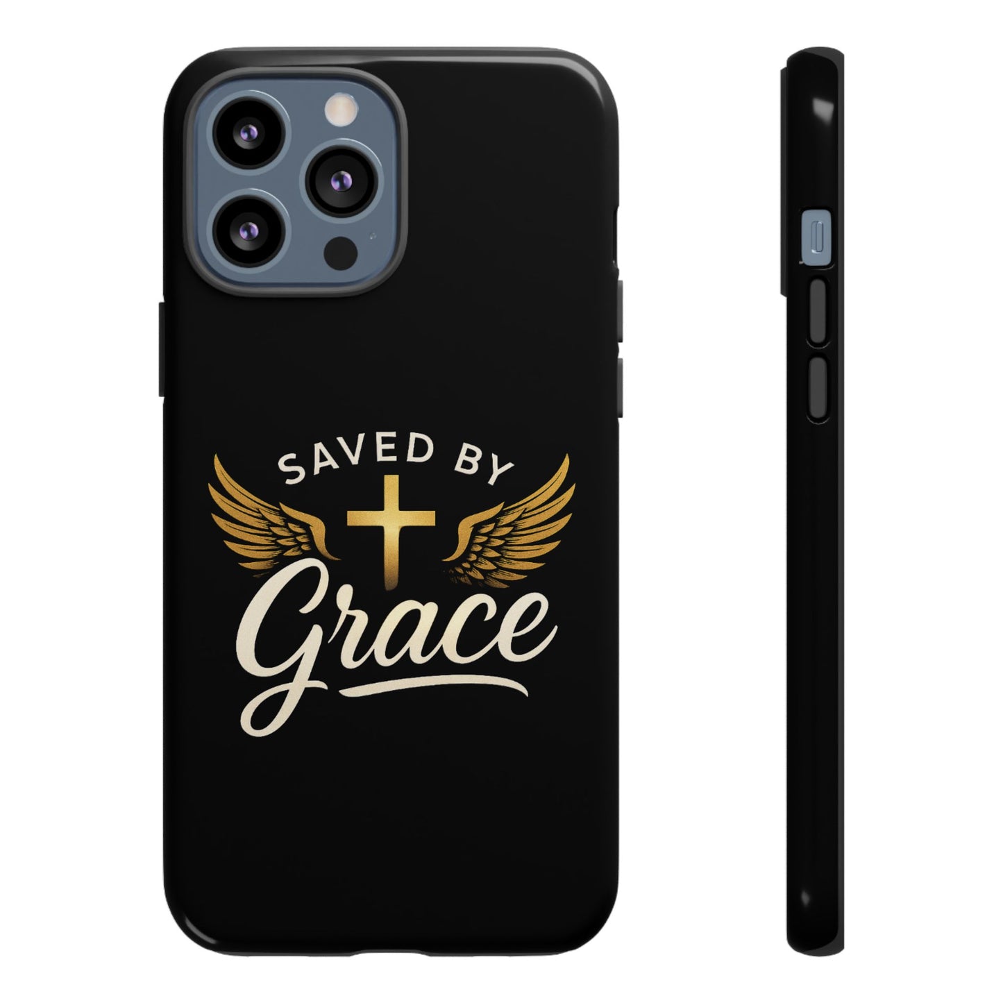 Christian Phone Case - Saved by Grace Design, Unique Gift for Believers, Inspirational Accessory, Stylish Christian Decor