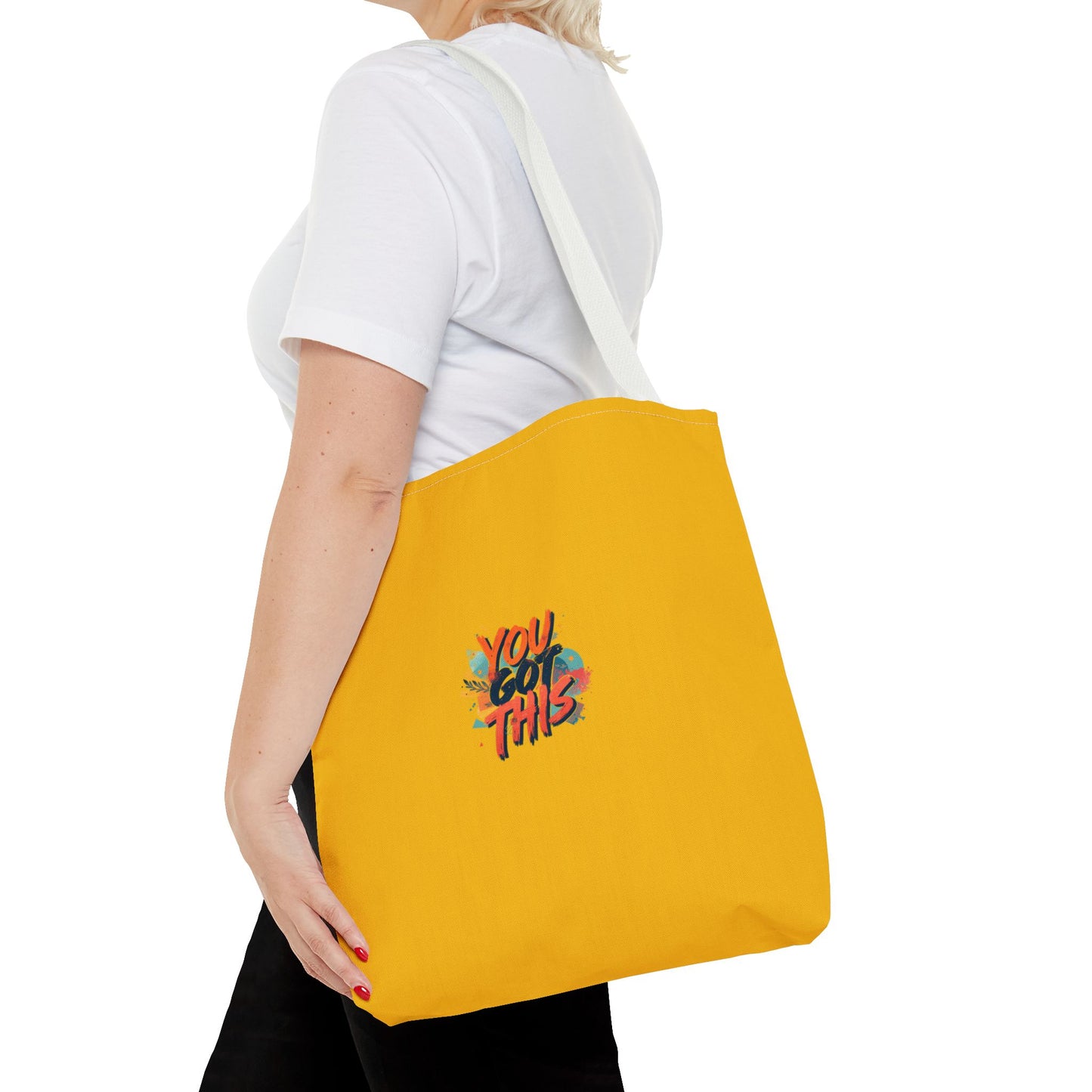 You Got This motivational graphic Tote Bag | positive quote, yellow background
