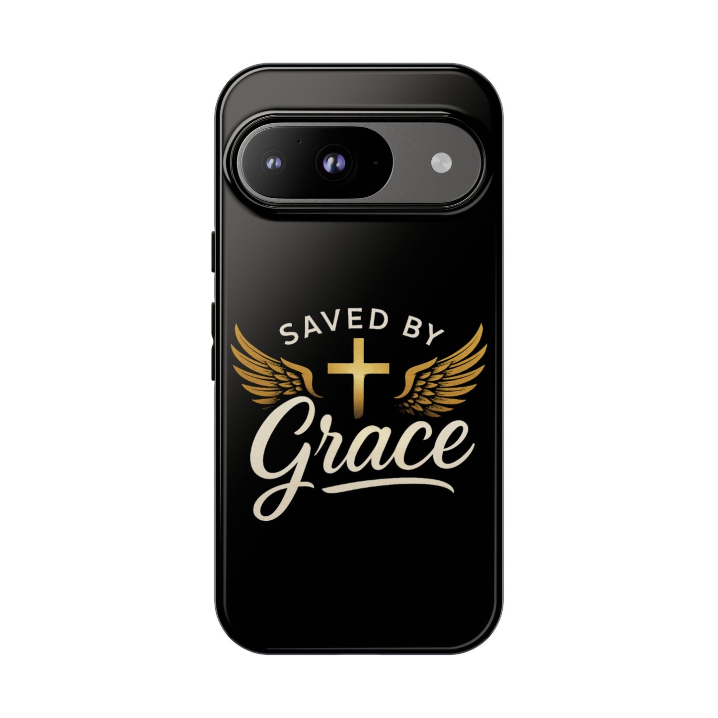 Christian Phone Case - Saved by Grace Design, Unique Gift for Believers, Inspirational Accessory, Stylish Christian Decor