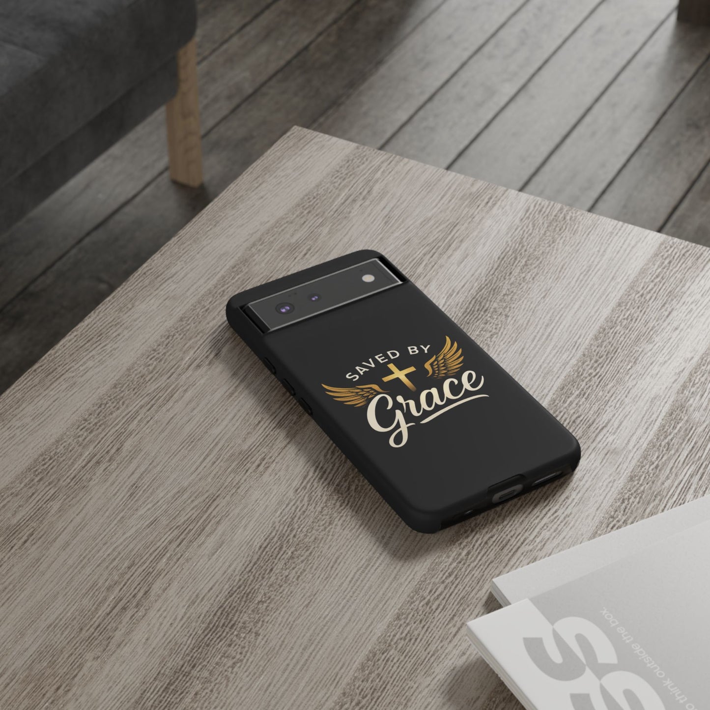 Christian Phone Case - Saved by Grace Design, Unique Gift for Believers, Inspirational Accessory, Stylish Christian Decor
