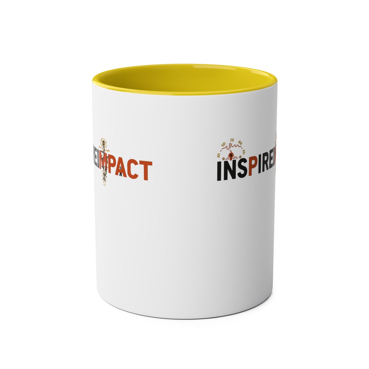Inspire Impact Mug | Two-Tone 11oz Coffee Mug, Red Interior and Handle