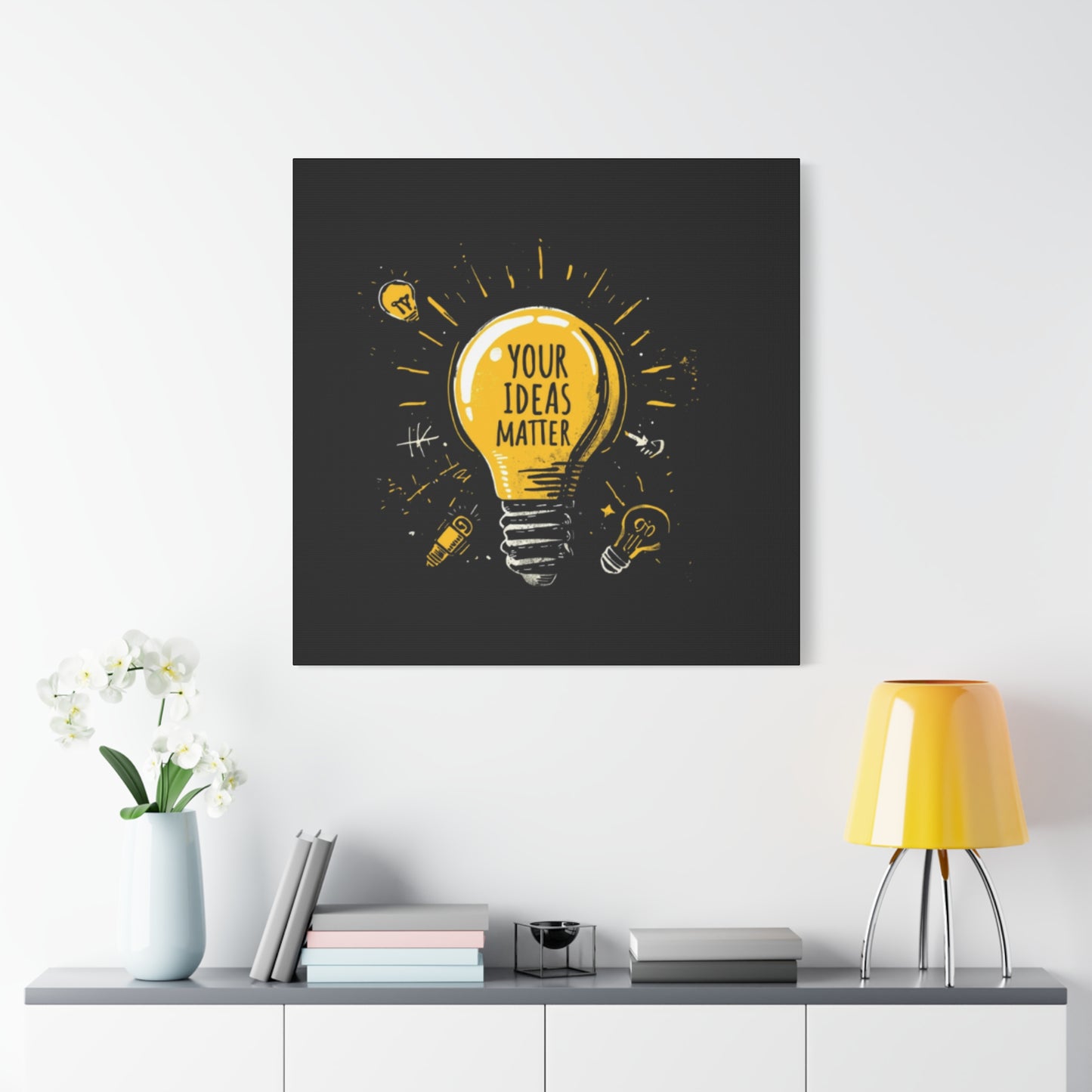 Your Ideas Matter lightbulb Matte Canvas