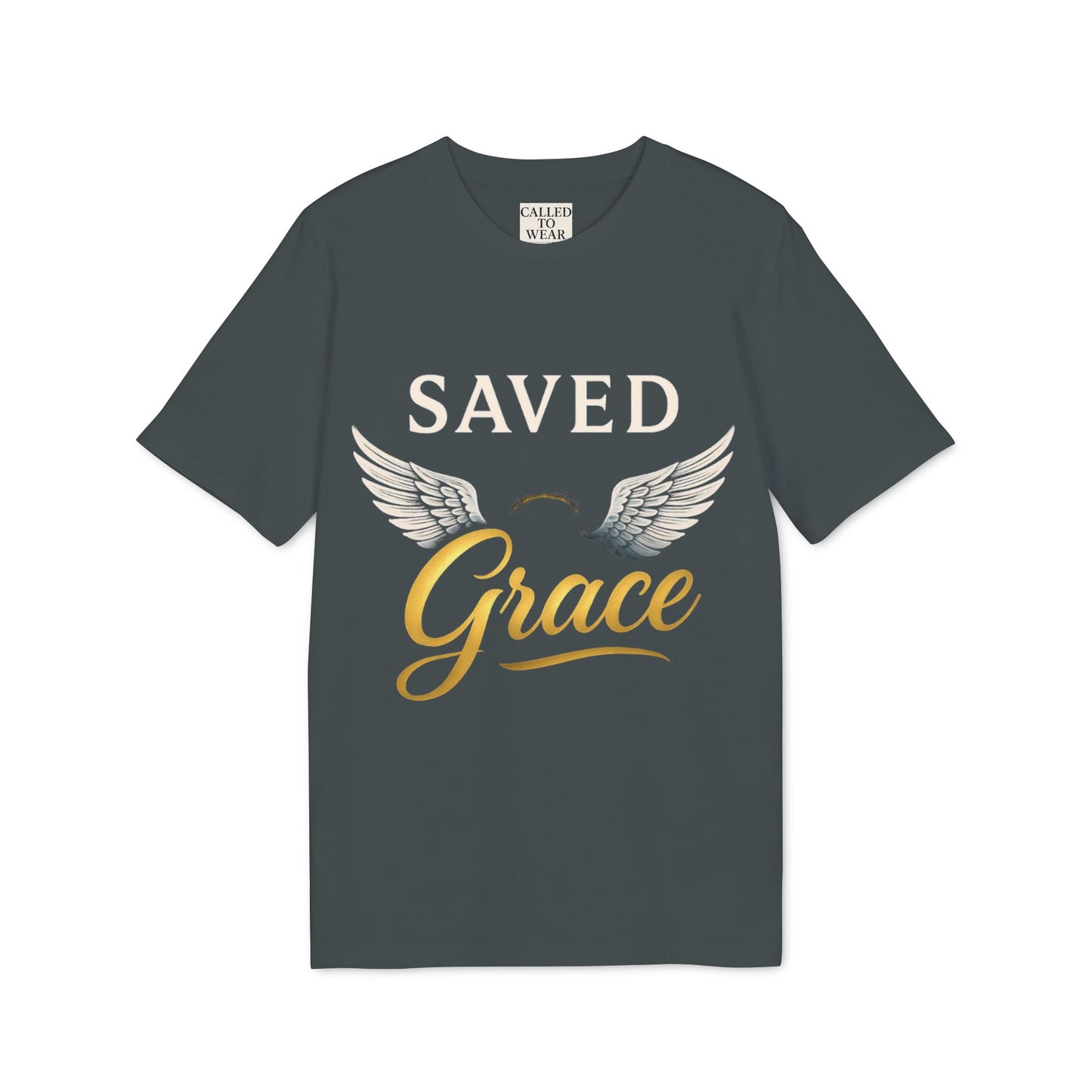 Faith Graphic T-Shirt - Saved Grace with Wings - Christian Gift