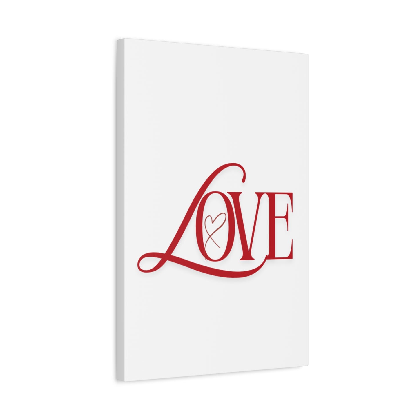 Red Script LOVE with Heart Canvas
