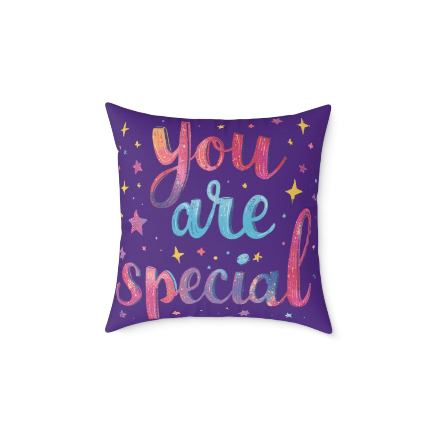 You Are Special pillow | Square Poly Canvas Pillow, inspirational typography
