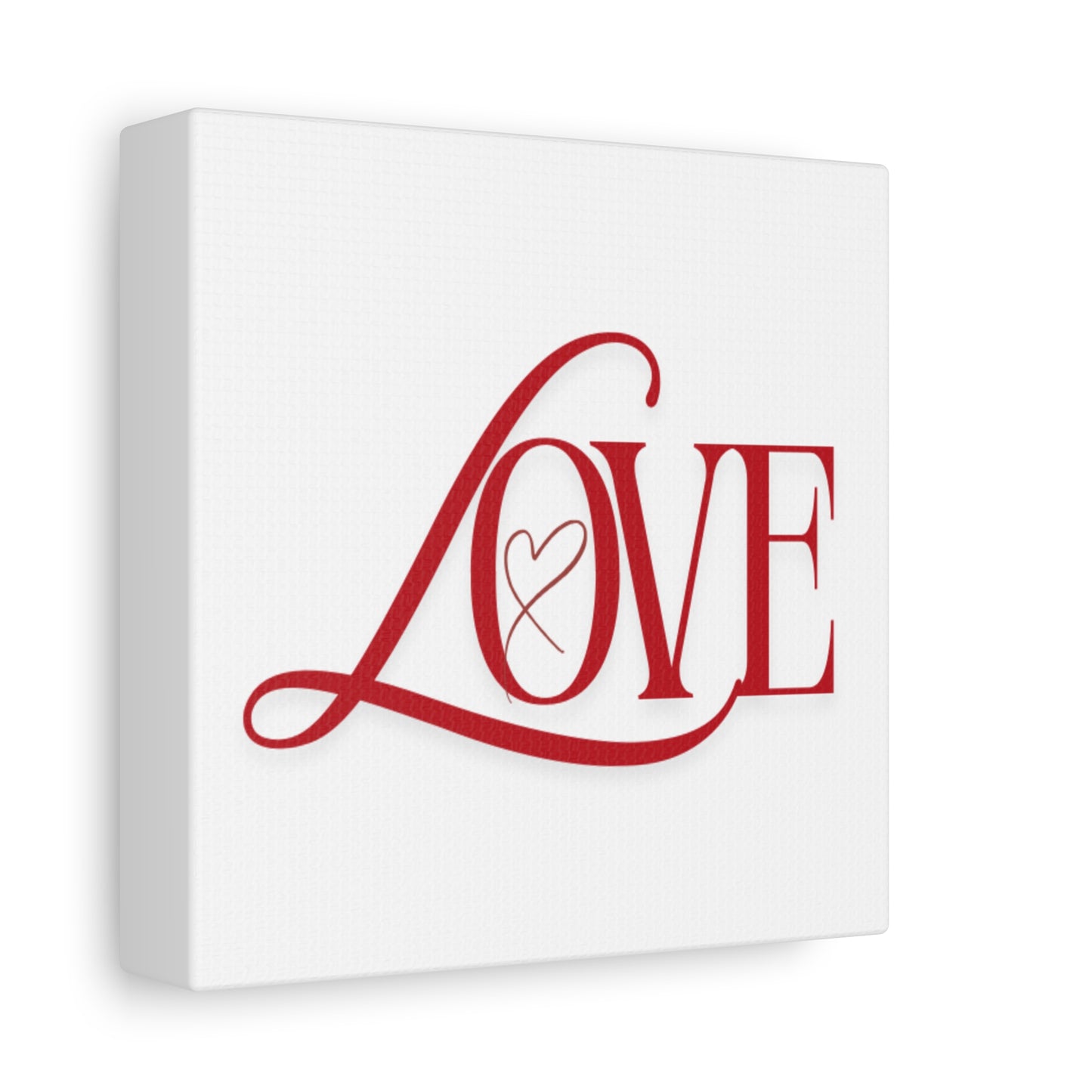 Red Script LOVE with Heart Canvas