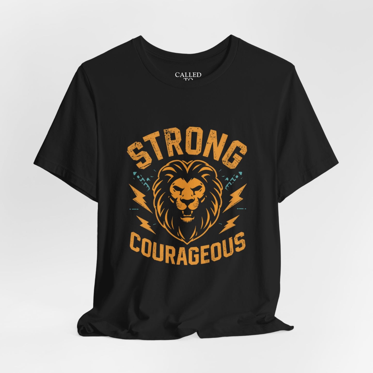 Strong Courageous Lion Tee | Vintage Lion Head, Motivational Graphic