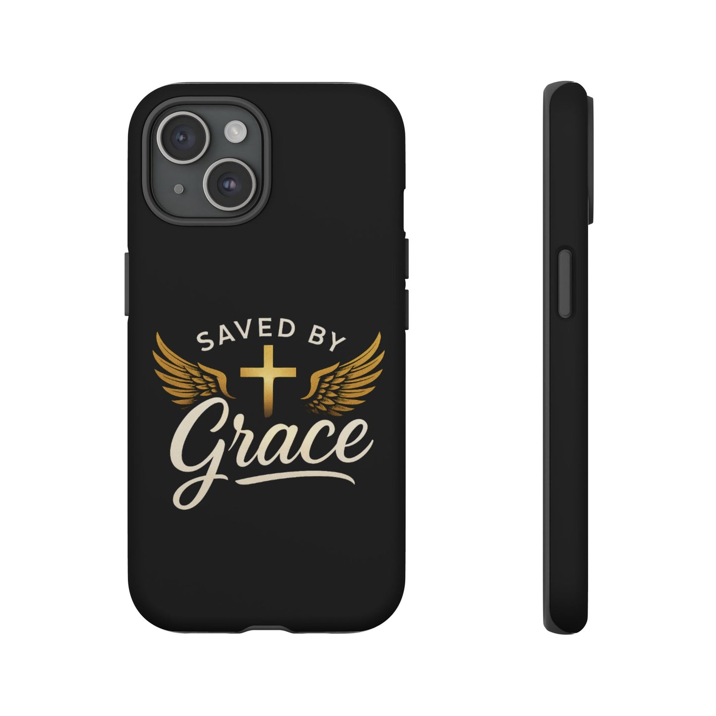 Christian Phone Case - Saved by Grace Design, Unique Gift for Believers, Inspirational Accessory, Stylish Christian Decor
