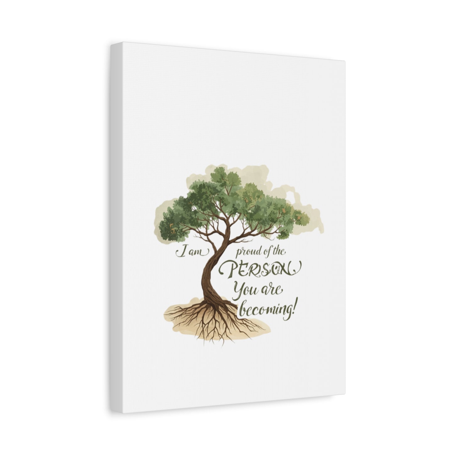 Tree of Growth Inspirational Quote Matte Canvas