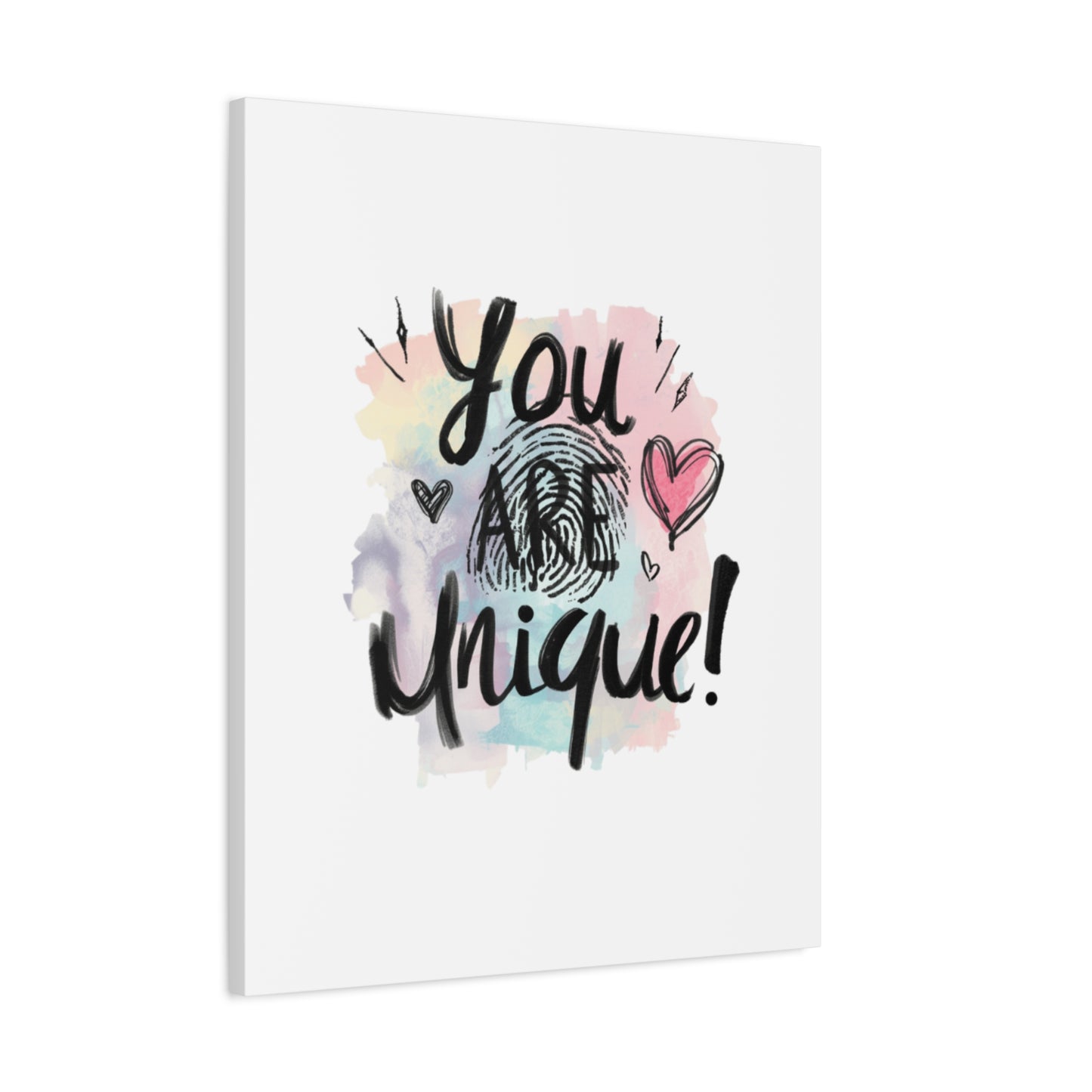 You Are Unique fingerprint heart canvas