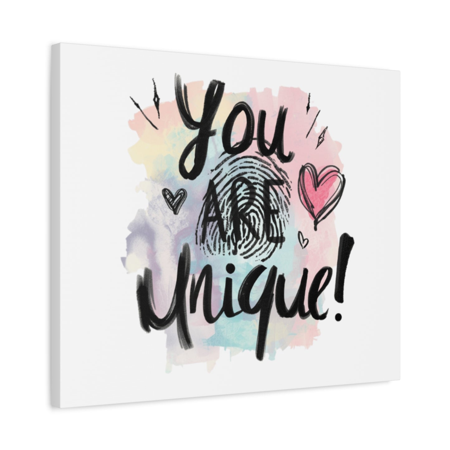You Are Unique fingerprint heart canvas