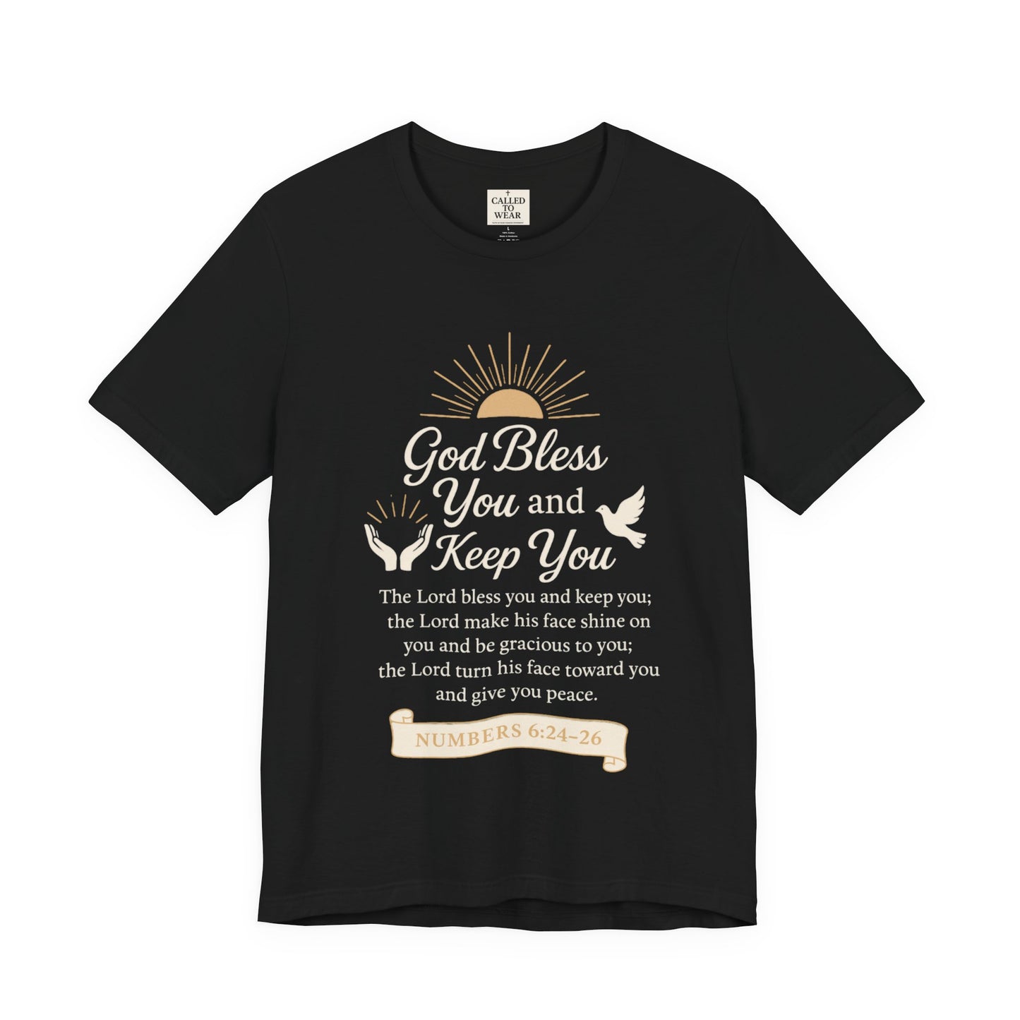 Faith-Inspired Unisex Tee, God Bless You and Keep You Christian Gift Shirt