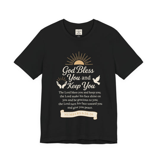 Faith-Inspired Unisex Tee, God Bless You and Keep You Christian Gift Shirt