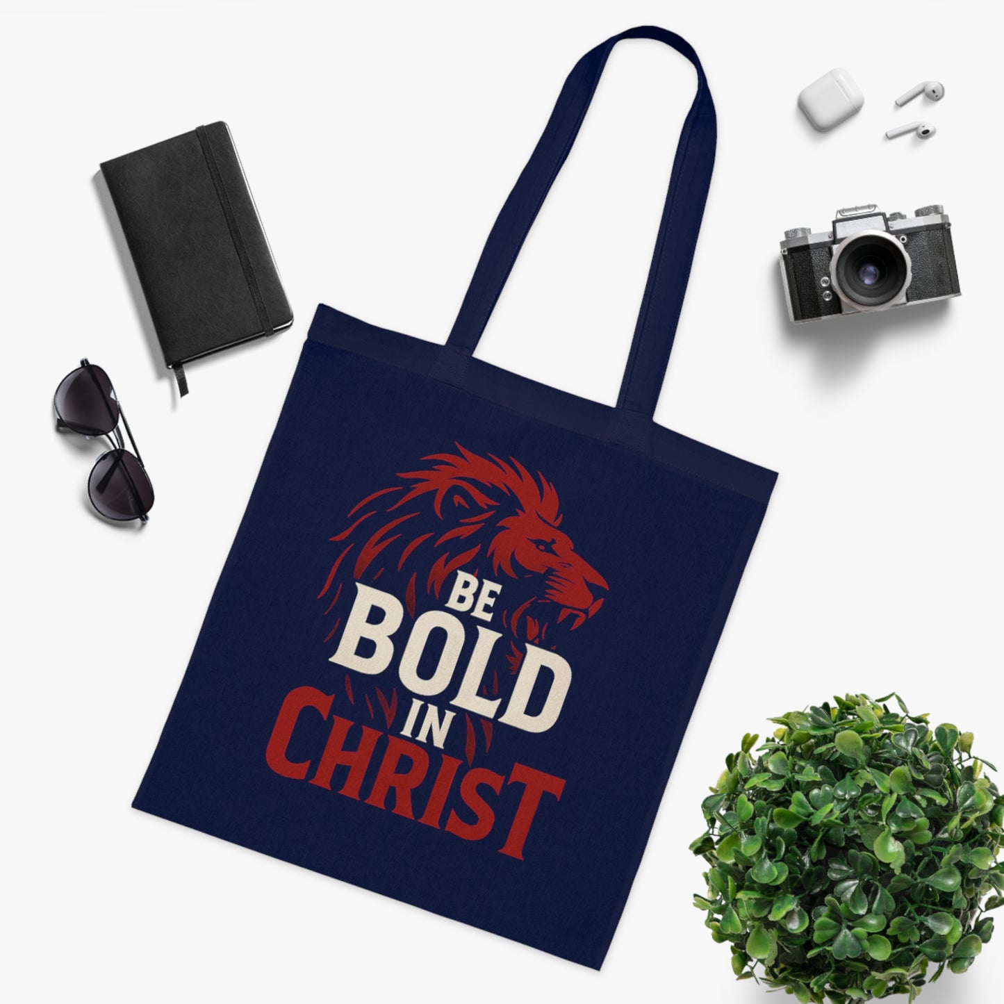 Be Bold in Christ Cotton Tote Bag, Inspirational Gift, Christian Tote, Bible Verse Bag, Everyday Use, Church Activities, Eco-Friendly