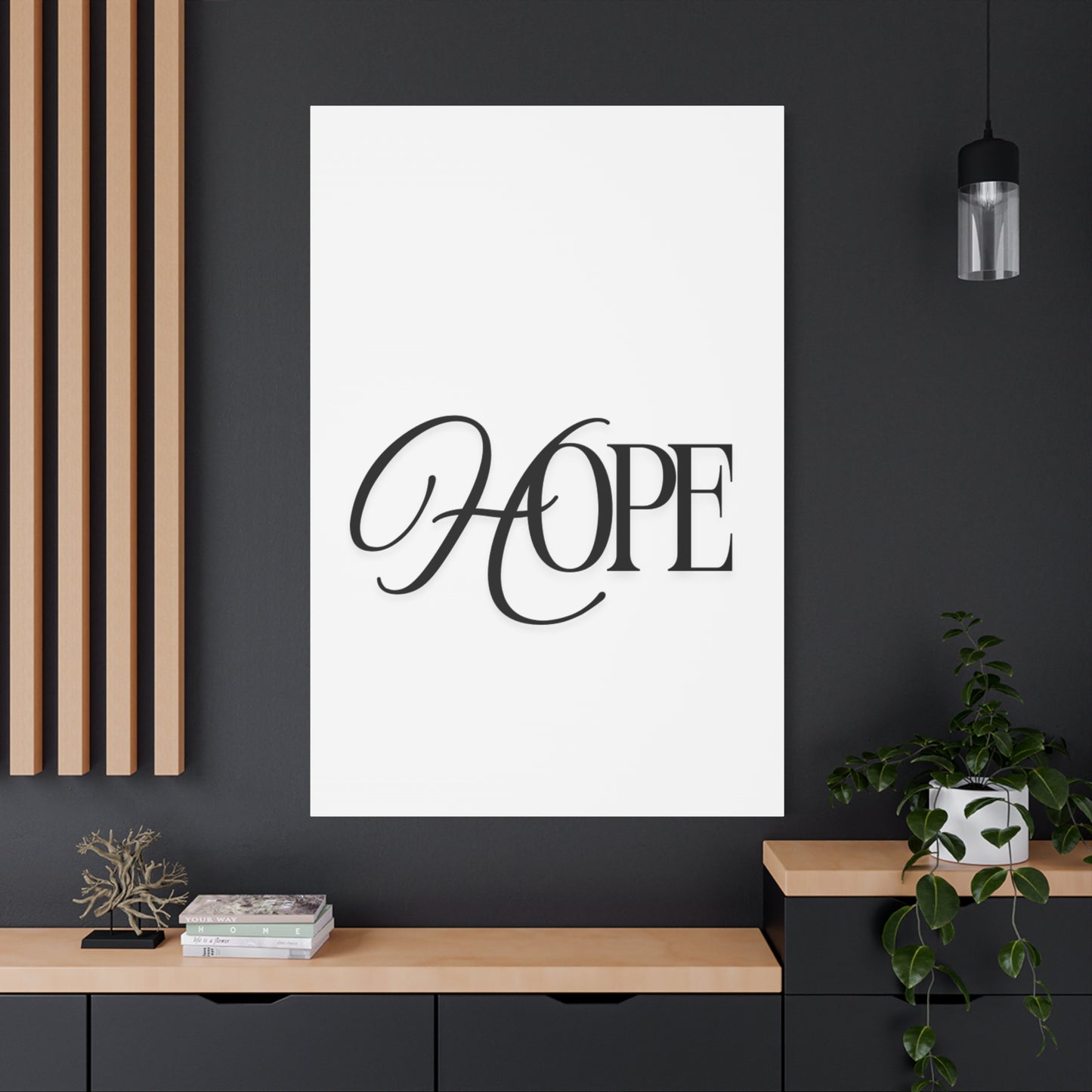 Hope Script Wall Art Canvas | Matte Stretched Canvas
