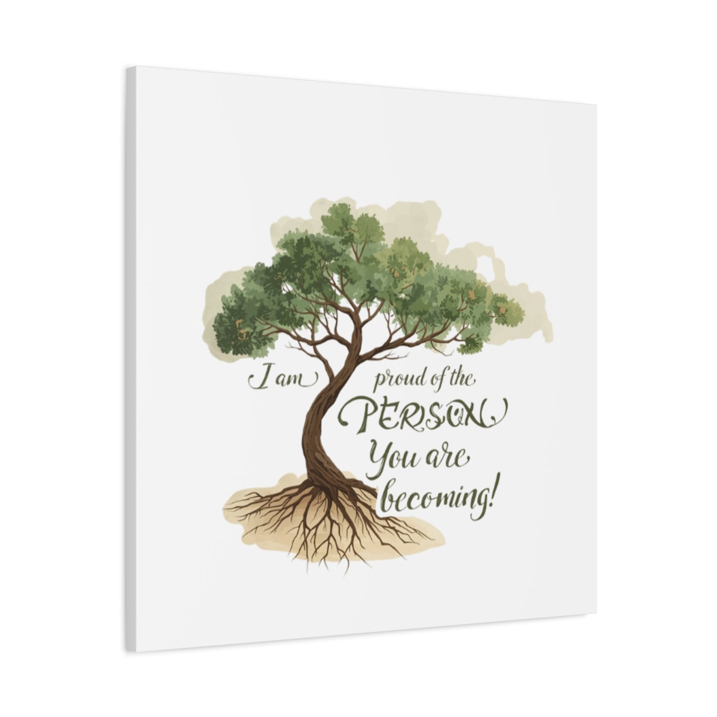 Tree of Growth Inspirational Quote Matte Canvas
