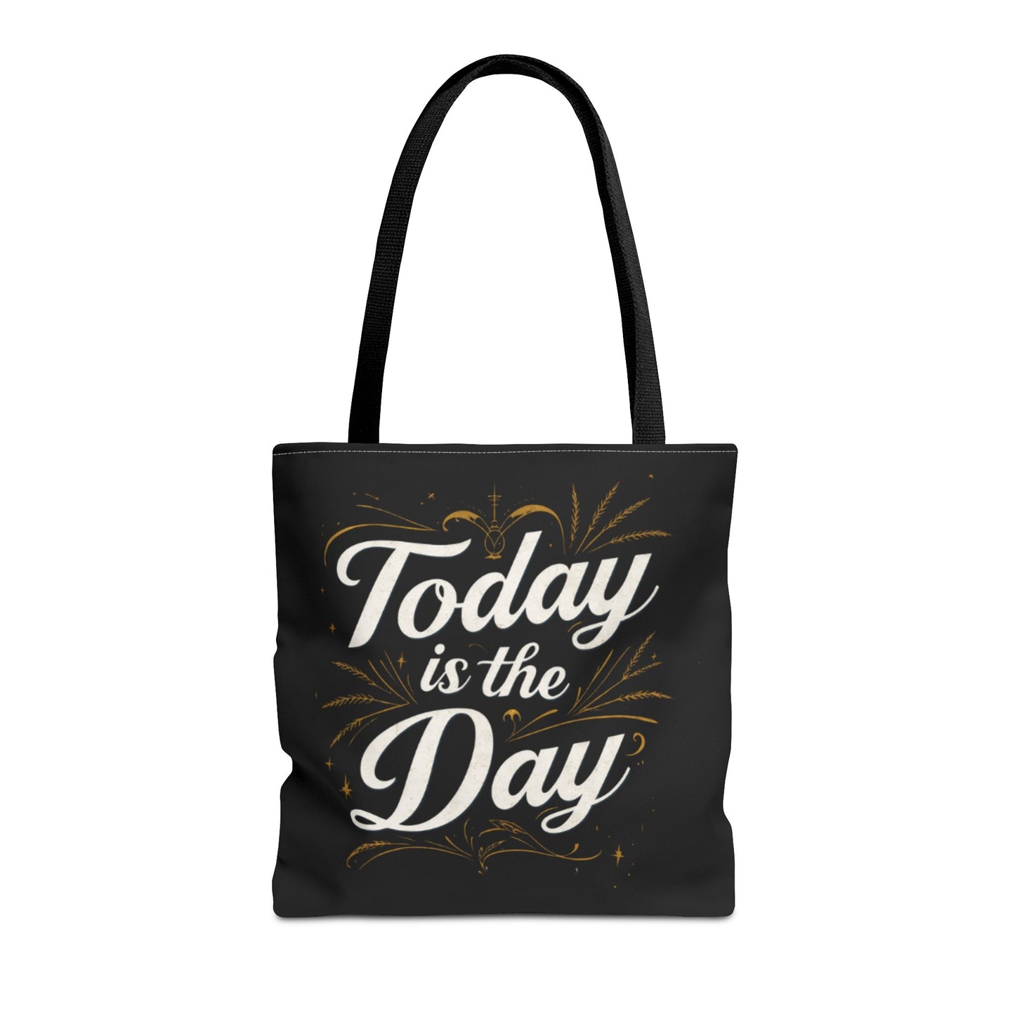 Today Is the Day tote bag | Hand-lettered script, charcoal motivational design