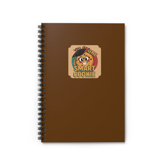 Smart Cookie Illustration Spiral Notebook | Retro Brown 6x8 Ruled Journal