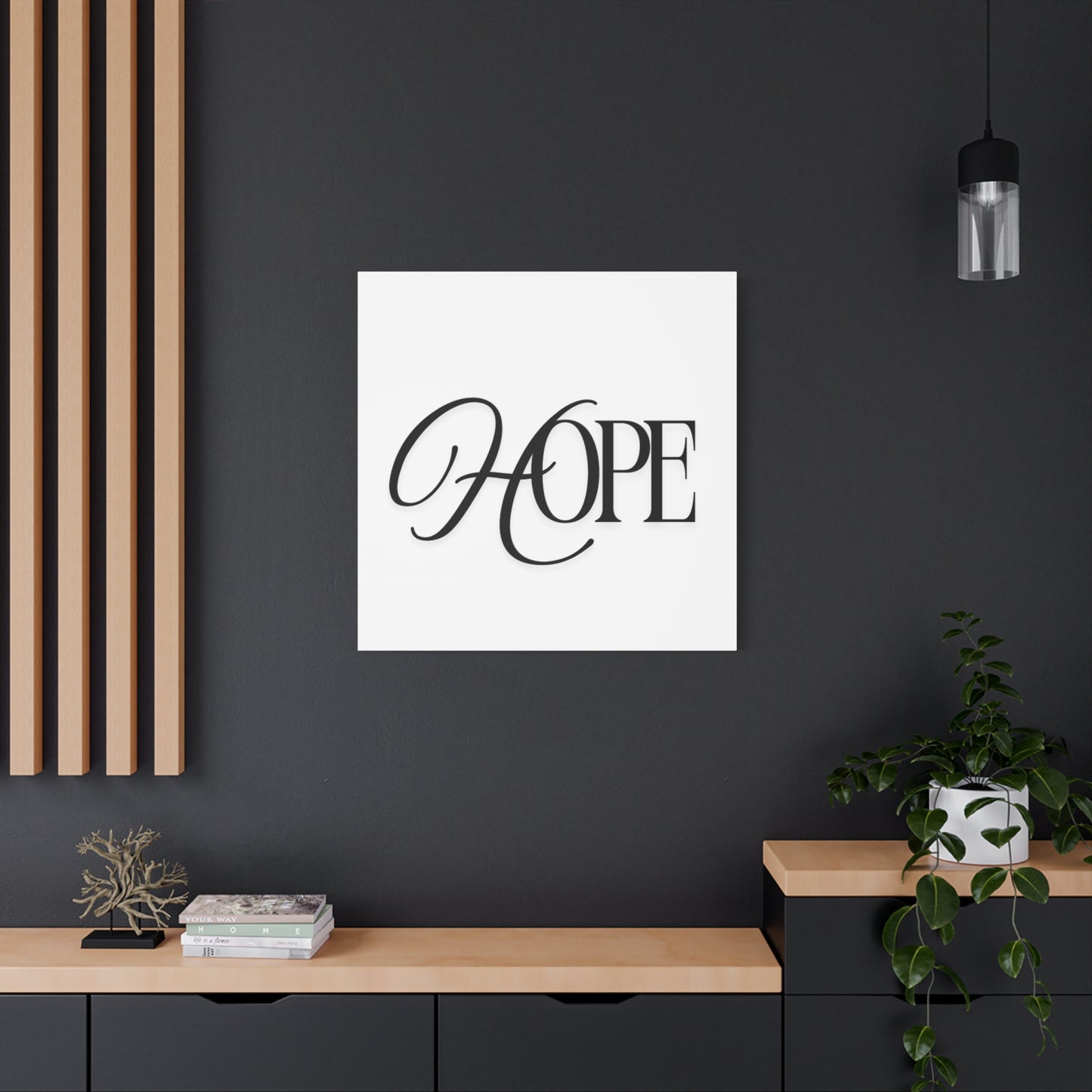 Hope Script Wall Art Canvas | Matte Stretched Canvas