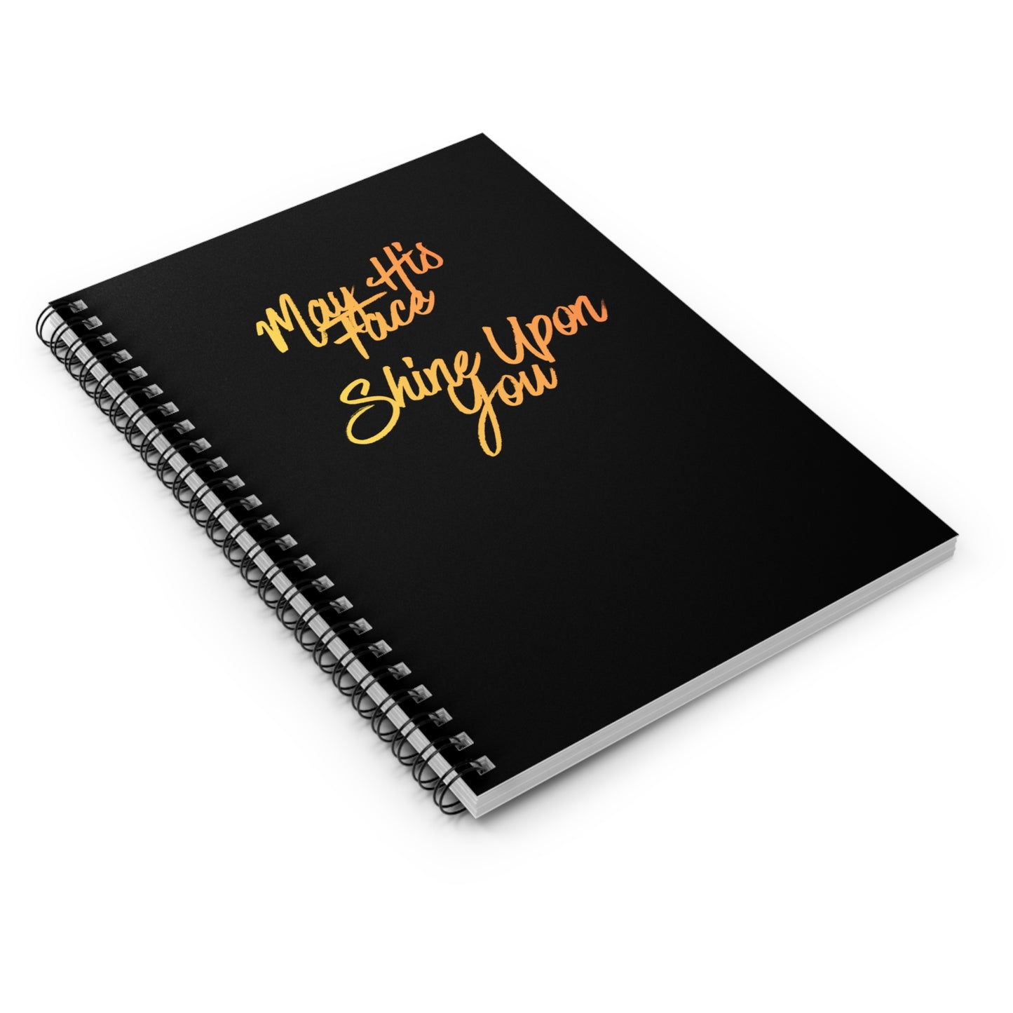 May His Face Shine Upon You Spiral Notebook | 6x8 Ruled Journal, Gold Script