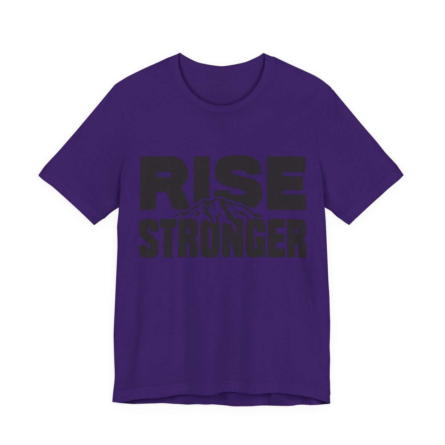 Rise Stronger Mountain Graphic Tee | Motivational Typography Shirt