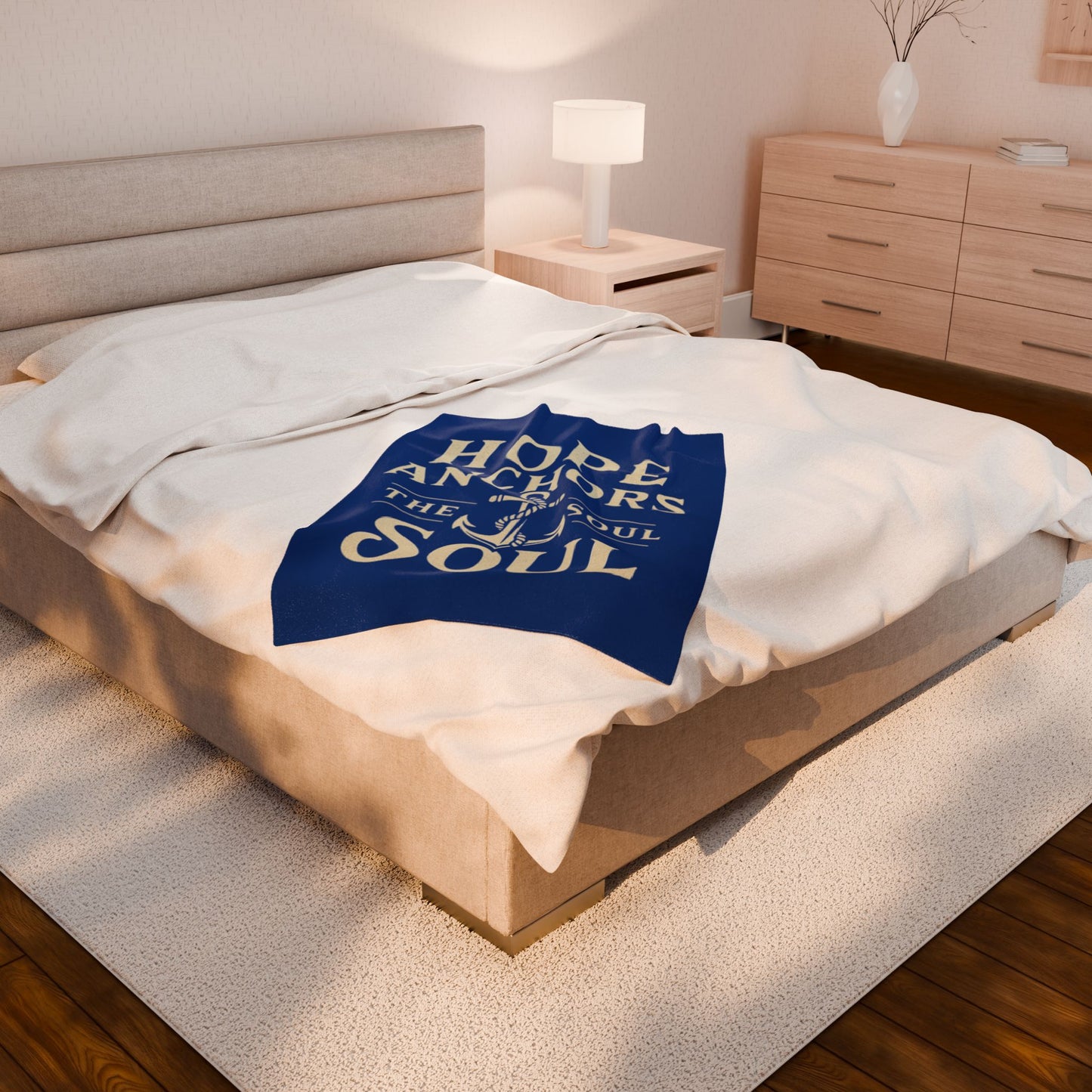 Hope Anchors the Soul Velveteen Plush Blanket