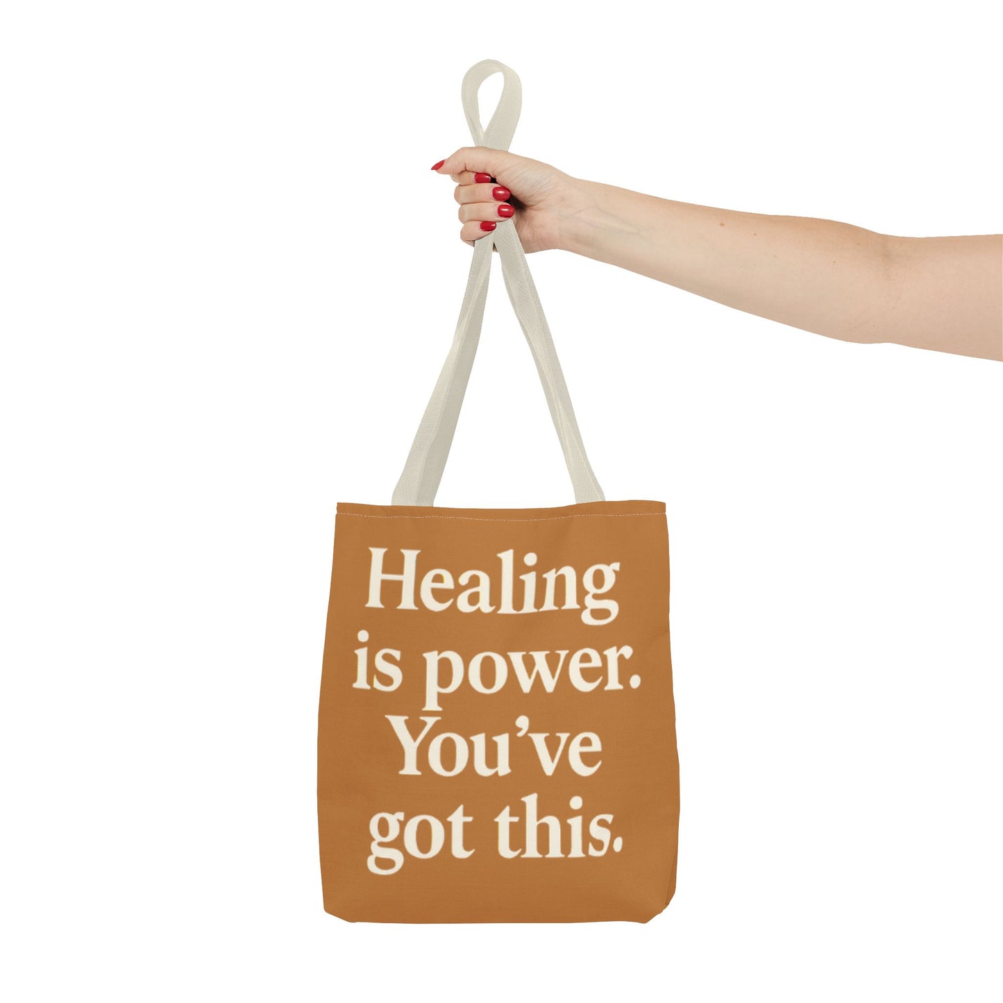 Empowering Healing Tote Bag, Inspirational Market Bag, Motivational Gift, Self-Care Accessory, Supportive Everyday Tote