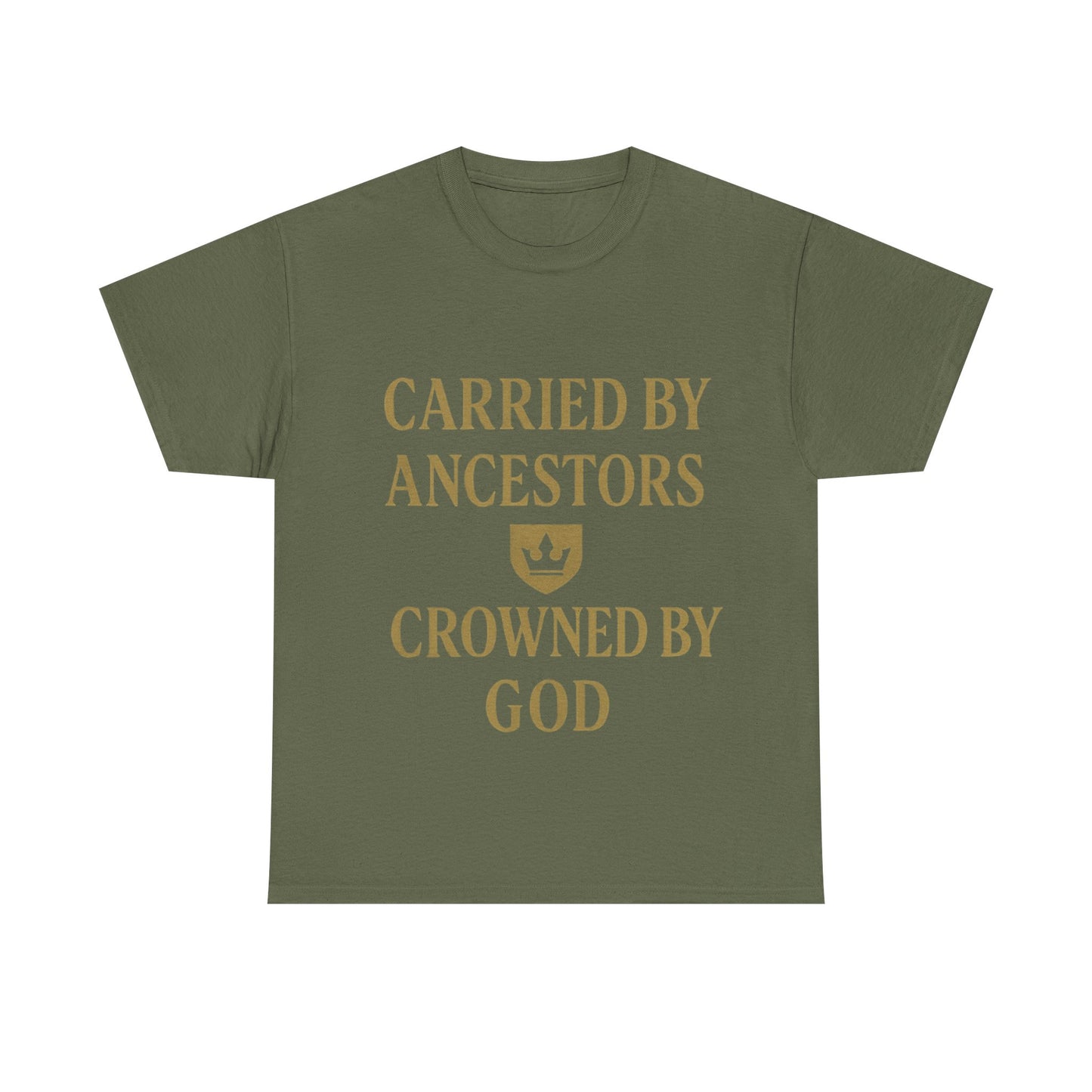 Carried by Ancestors Crowned by God Unisex Heavy Cotton Tee, Inspirational T-Shirt, Gift for Faith, Empowerment Apparel, Unique [...]