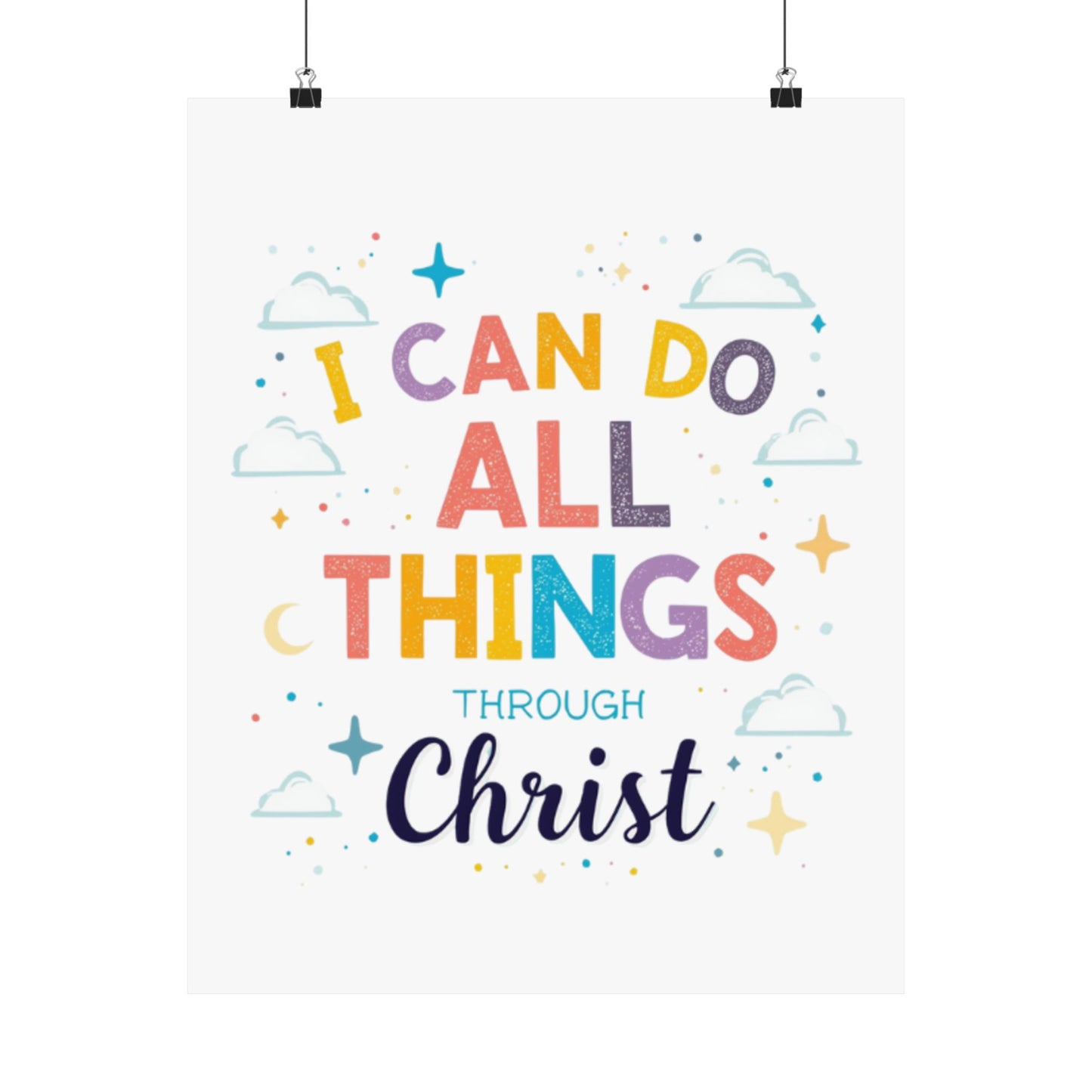 I Can Do All Things Through Christ Poster | Matte Vertical Inspirational Christian Wall Art