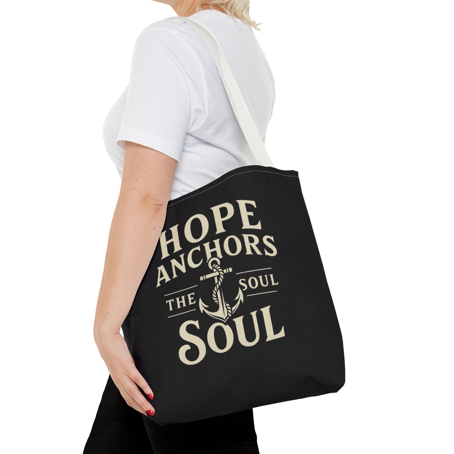 Inspirational Tote Bag - Hope Anchors the Soul, Everyday Use, Beach Bag, Travel Companion
