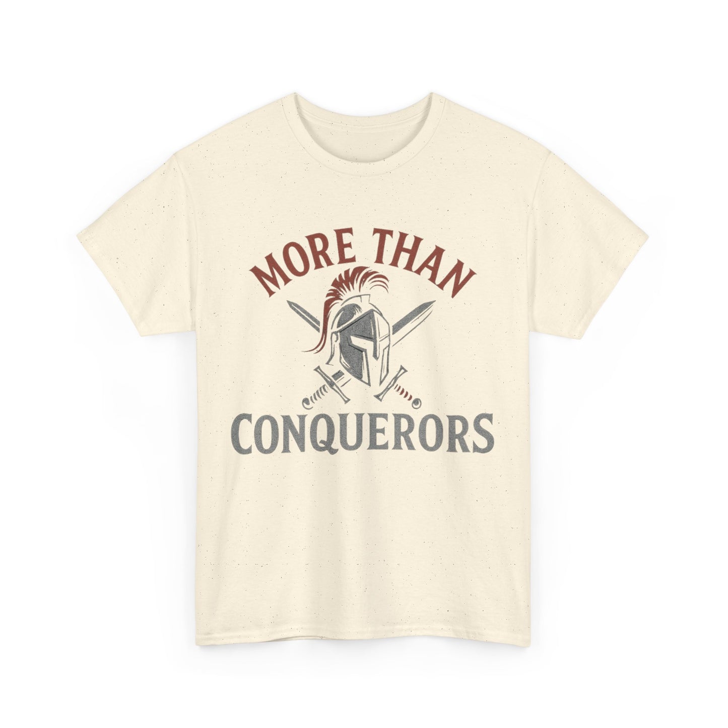 More Than Conquerors Unisex Heavy Cotton Tee, Motivational Shirt, Gifts for Him or Her