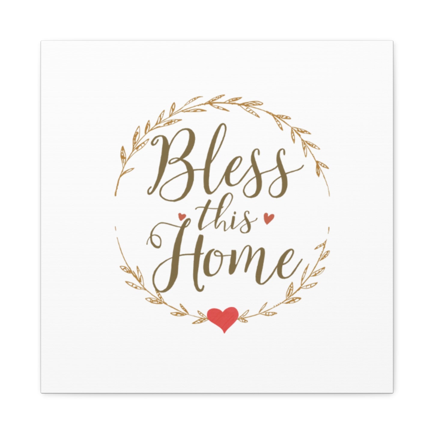 Bless This Home laurel wreath wall art Canvas | Matte Stretched 1.25"