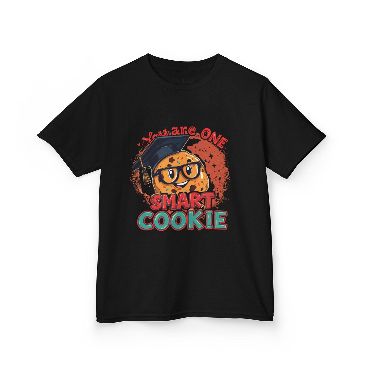 You Are One Smart Cookie kids tee | Smiling Cookie with Graduation Cap & Glasses
