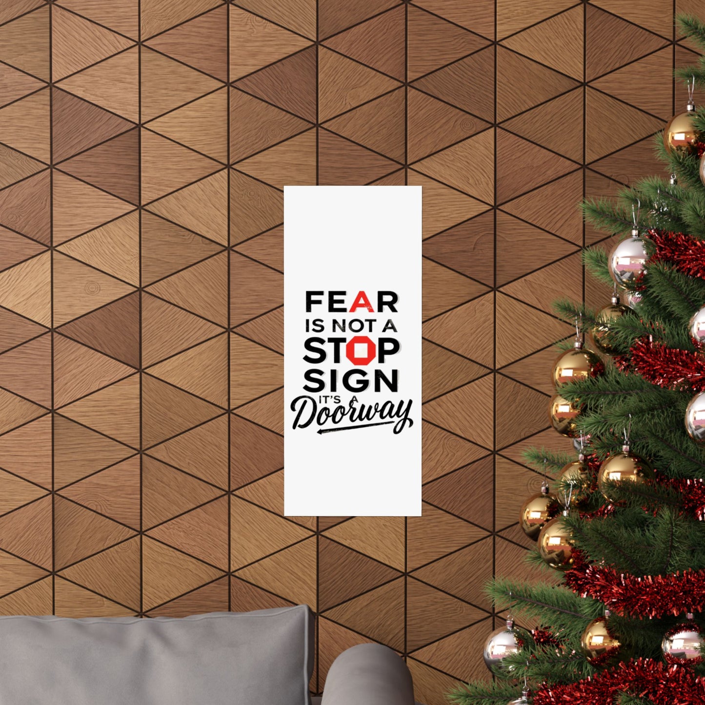 Fear Is Not a Stop Sign Matte Vertical Poster | Motivational Typography